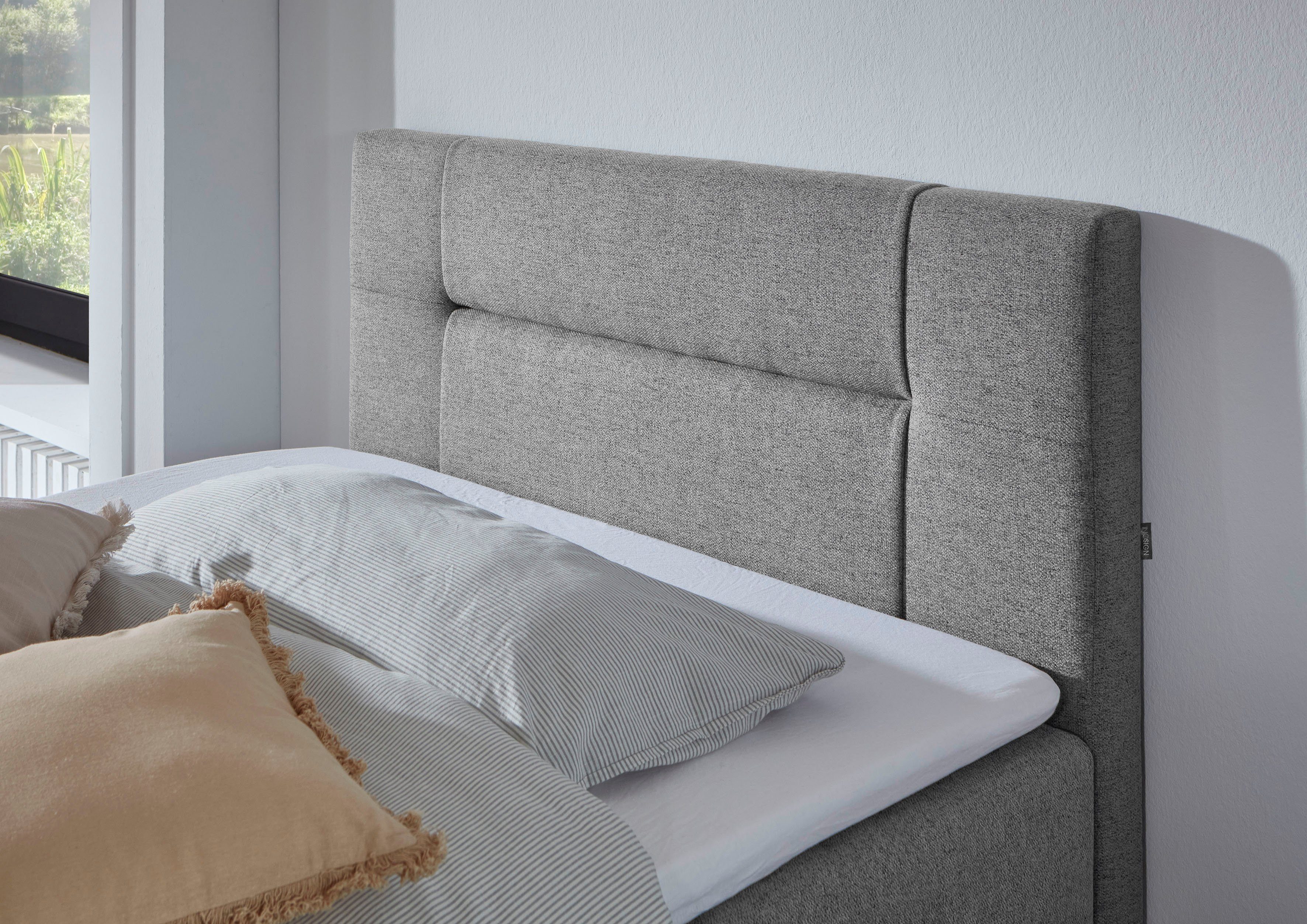 INOSIGN Boxspring Escalon met opbergruimte, inclusief topper beschikbaar in de breedtes 120x200 cm en 180x200 cm