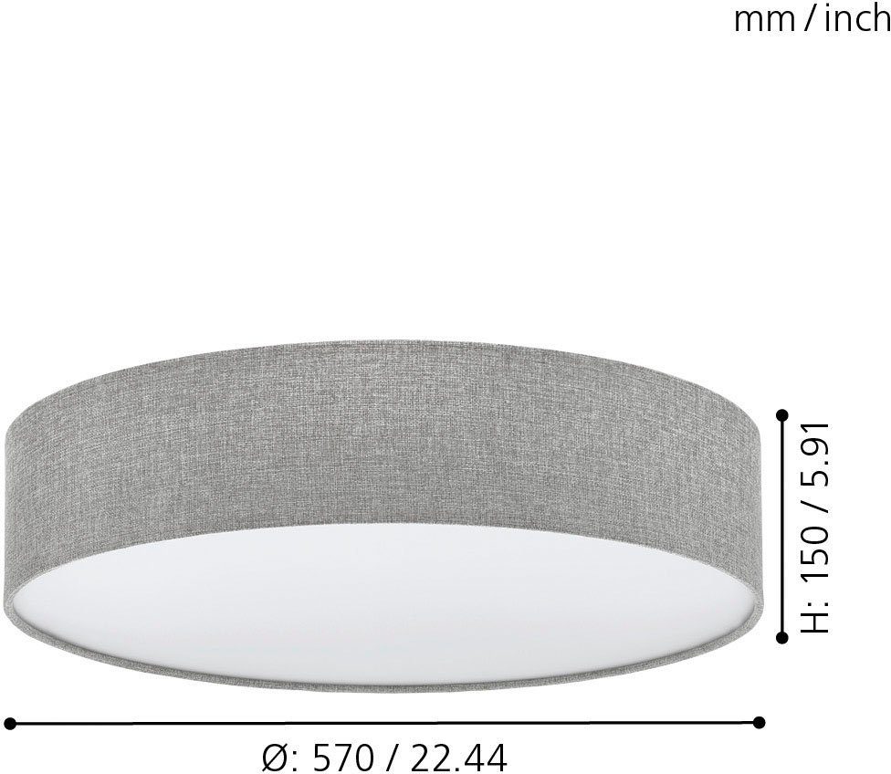 EGLO Plafondlamp PASTERI Textiel plafondlamp, E27, stof slaapkamerlamp, lamp, Ø57 cm