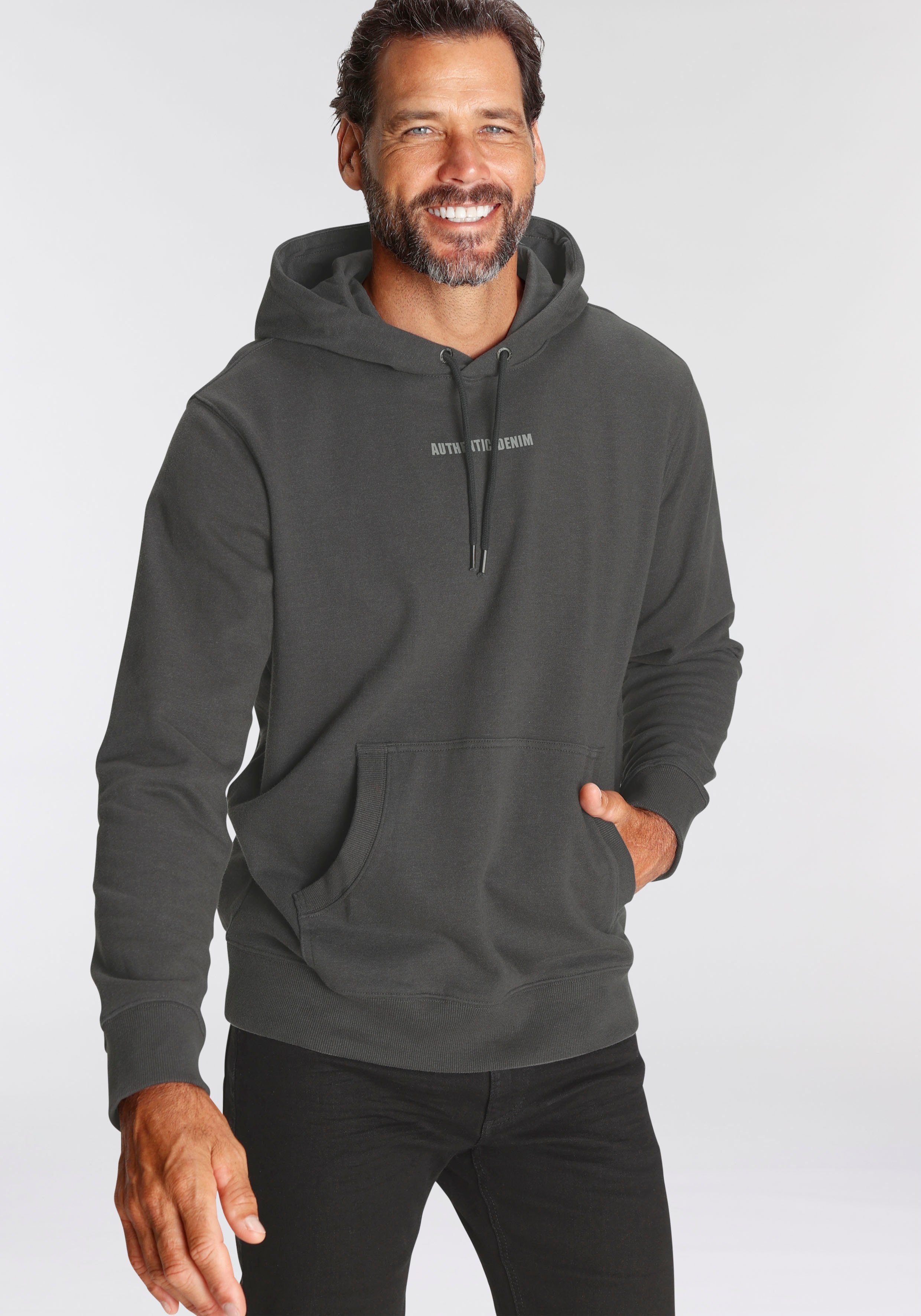 arizona hoodie met borstprint grijs