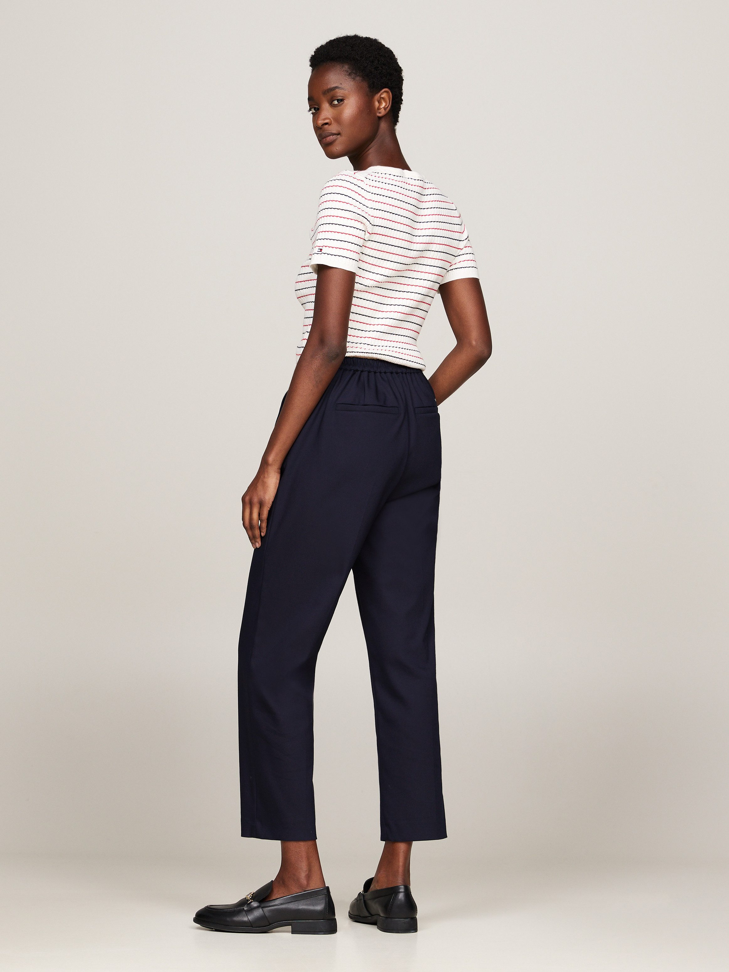 Tommy Hilfiger Chino met logo-stiksel elastische pull-on broek