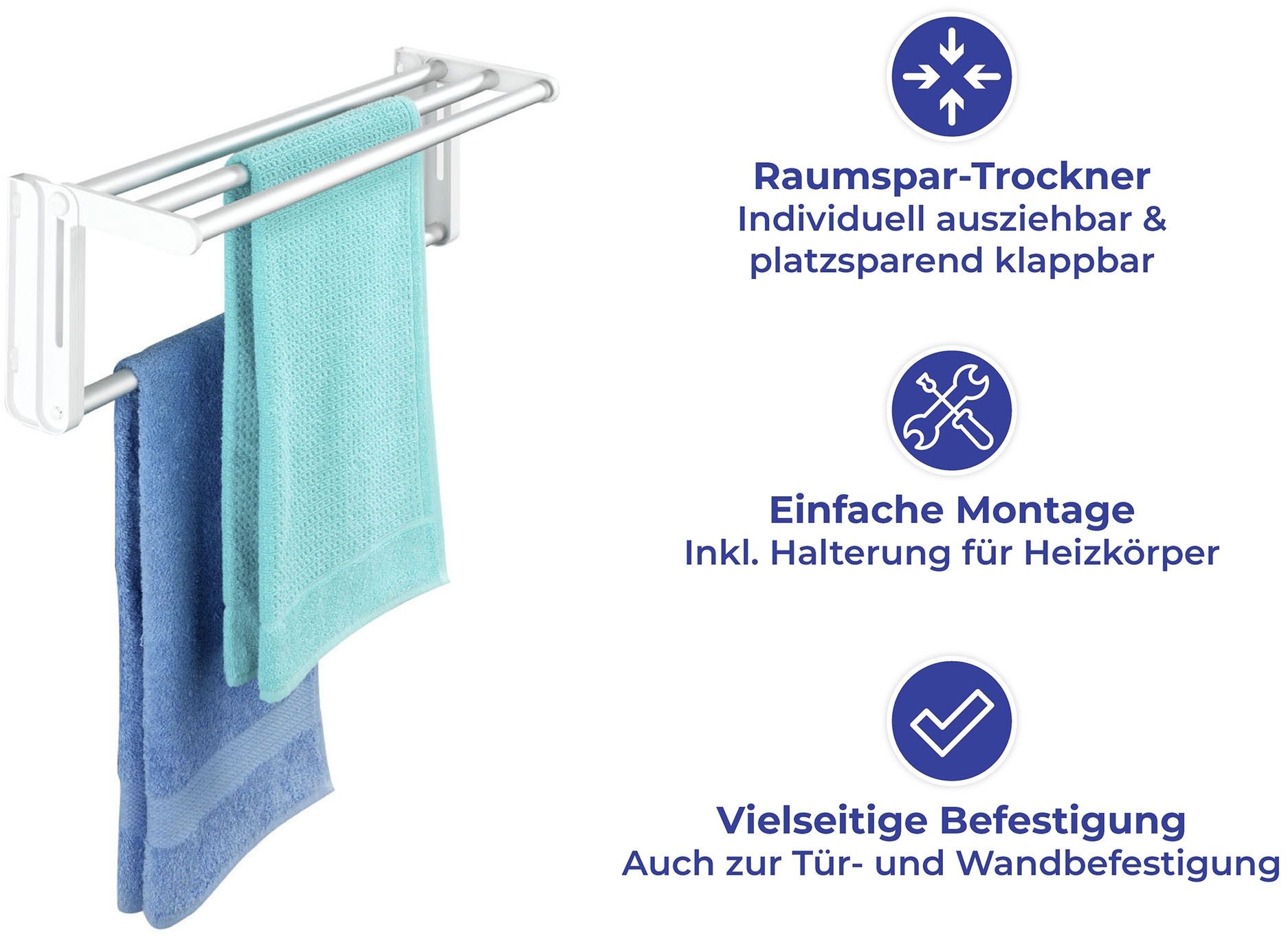WENKO Radiator-wasrek Ruimtebesparende droger