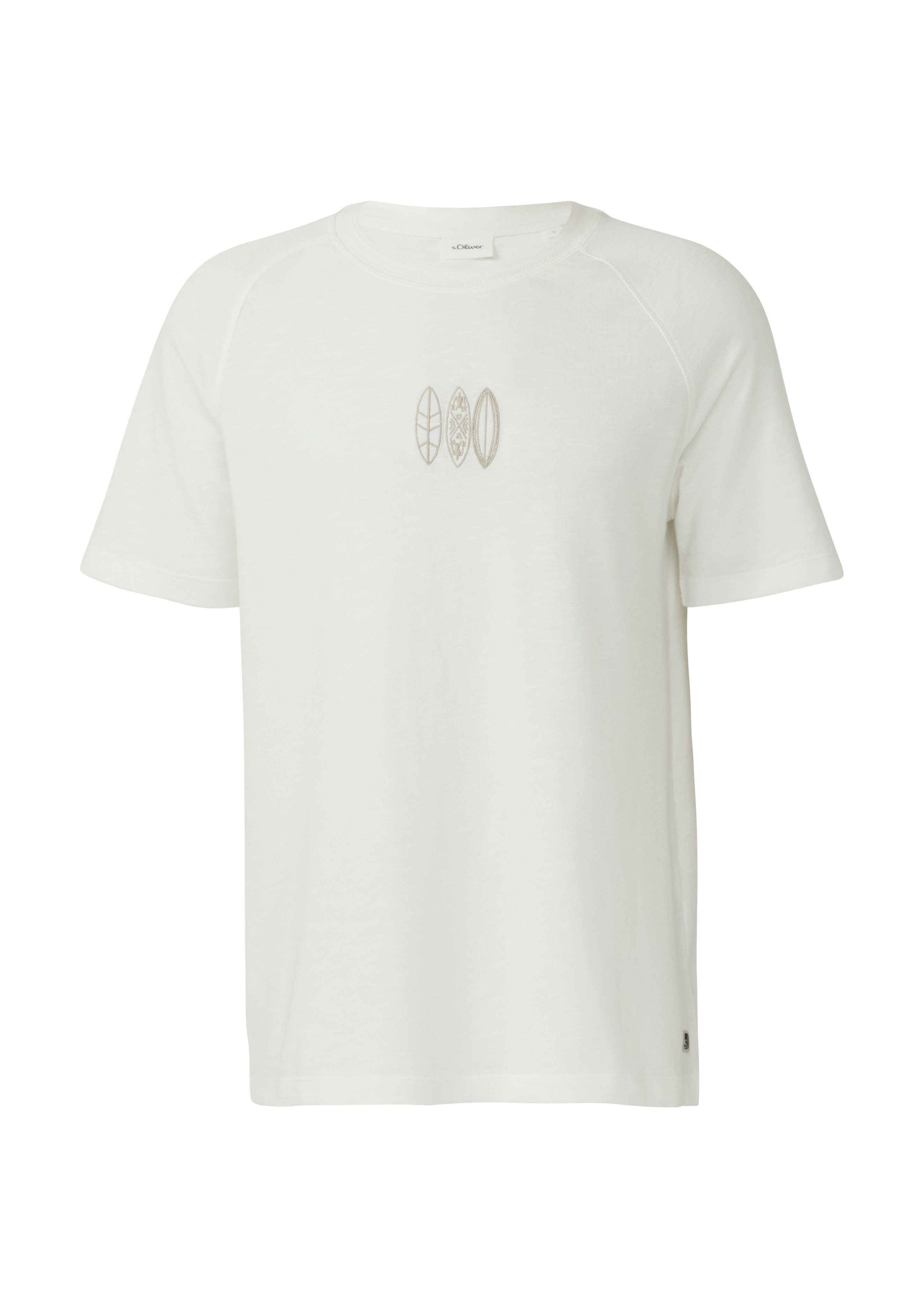 s.Oliver T-shirt met borduursel op borsthoogte