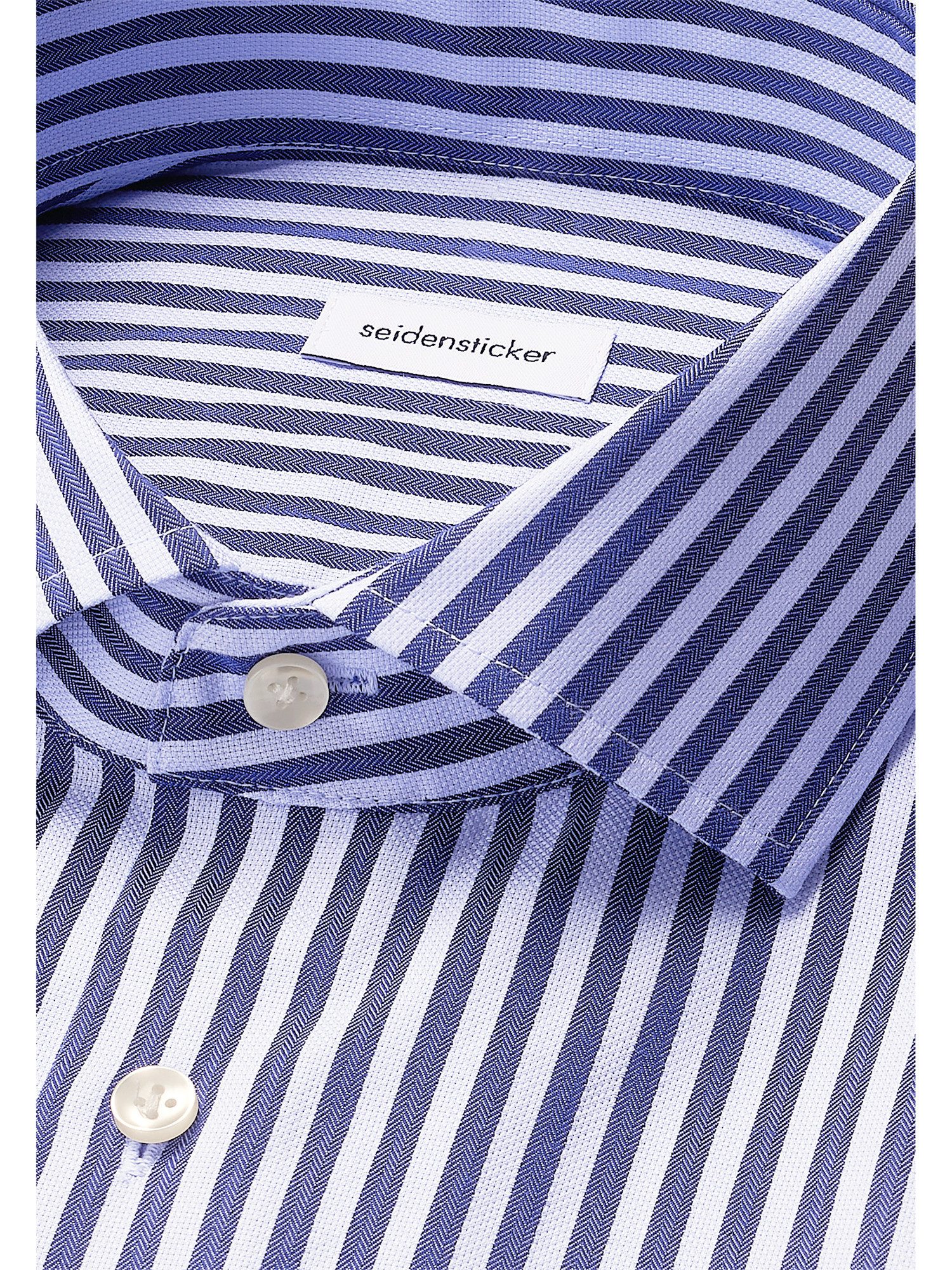 seidensticker Businessoverhemd Zwarte roos Slim 1/1 Kent kraag gestreept