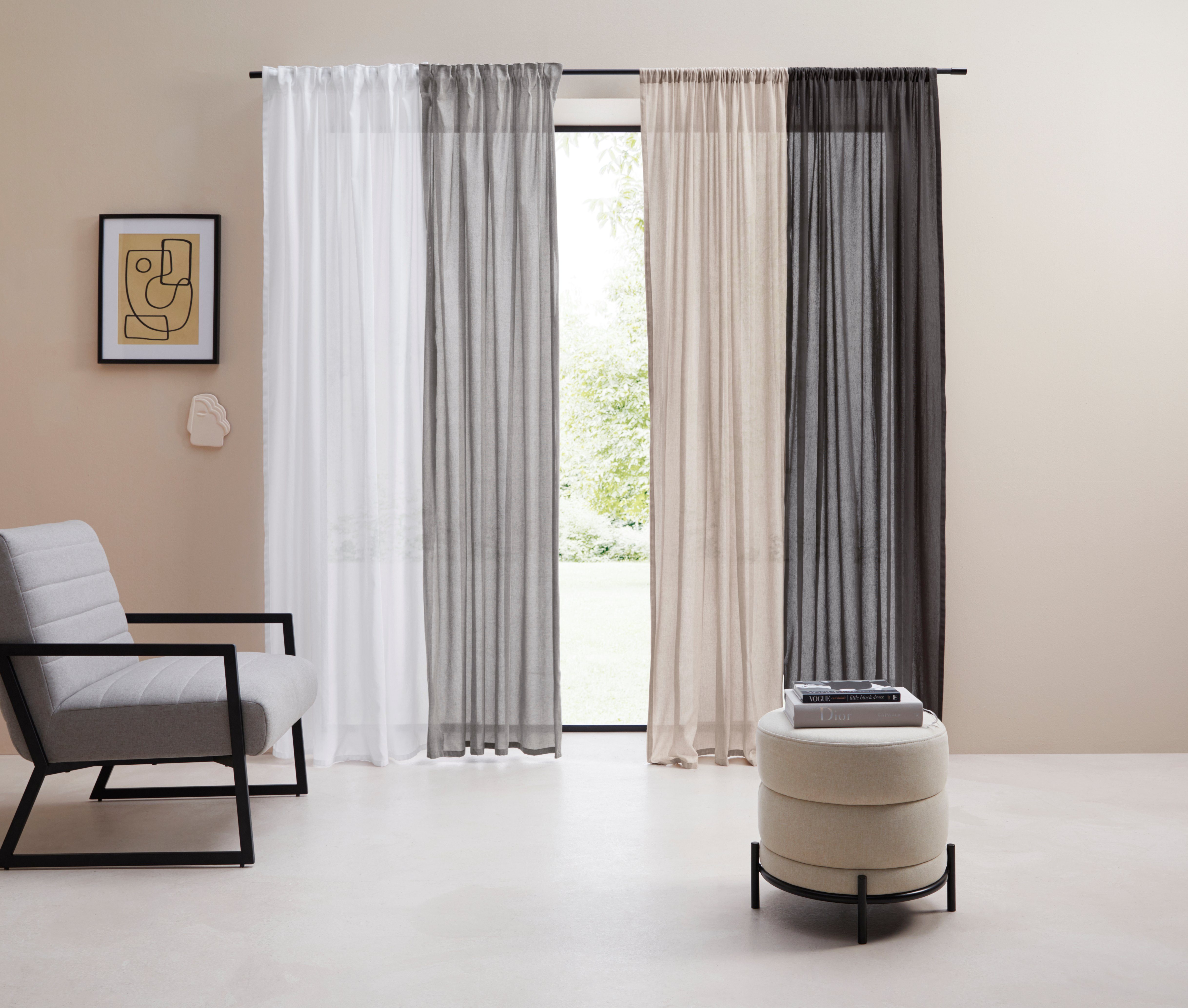 LeGer Home by Lena Gercke Gordijn Lanea Linnenlook, 1 sjaal, verschillende maten (1 stuk)