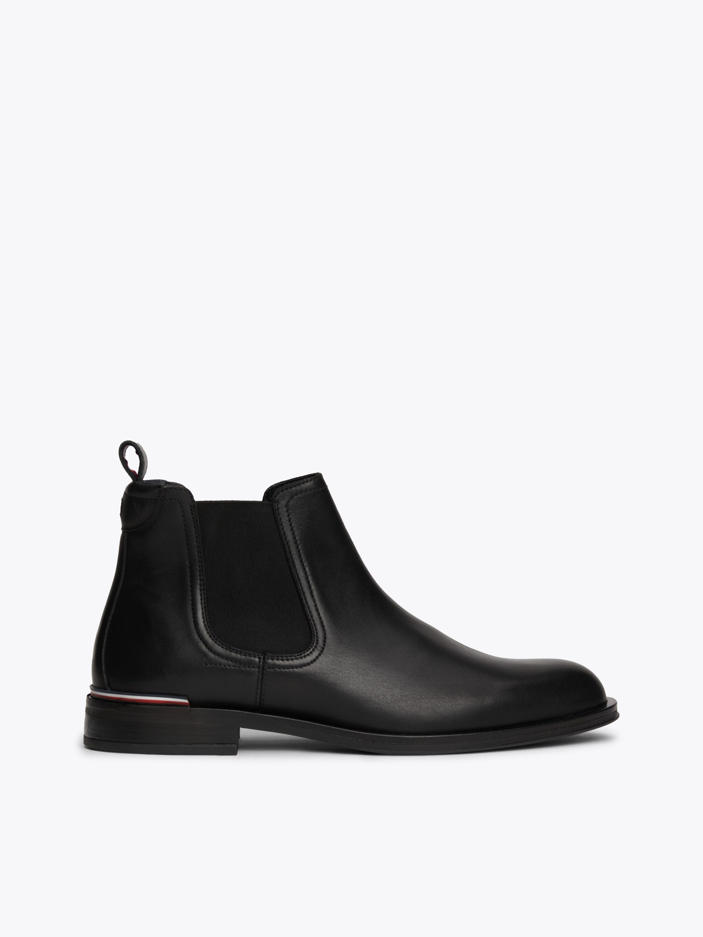 Tommy Hilfiger Chelsea-boots CORE RWB HILFIGER LTH CHELSEA hakken, enkellaars, zakelijke schoen met strepen op de hiel