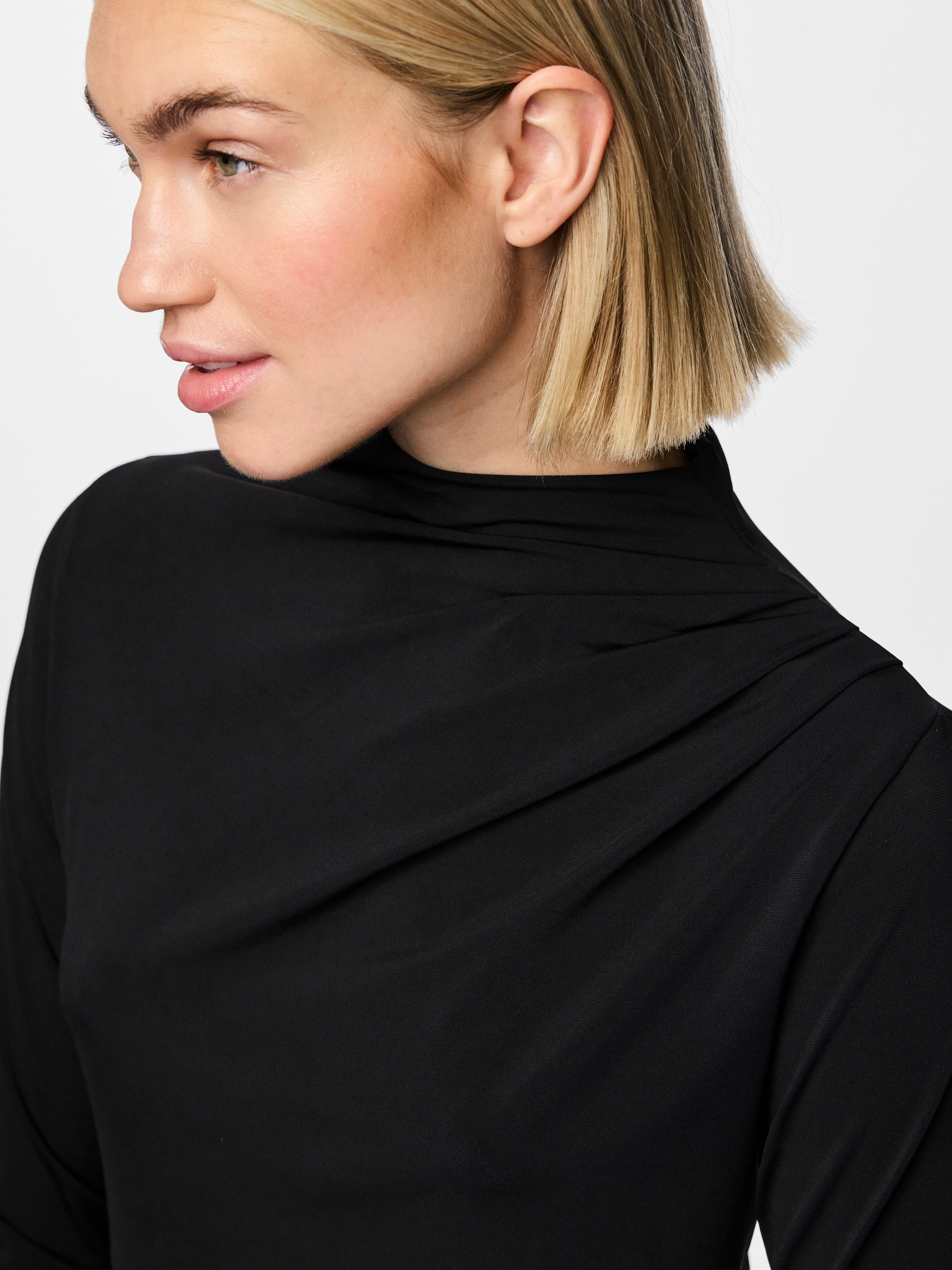 pieces Shirt met lange mouwen PCMADISON LS DRAPED TOP NOOS BC