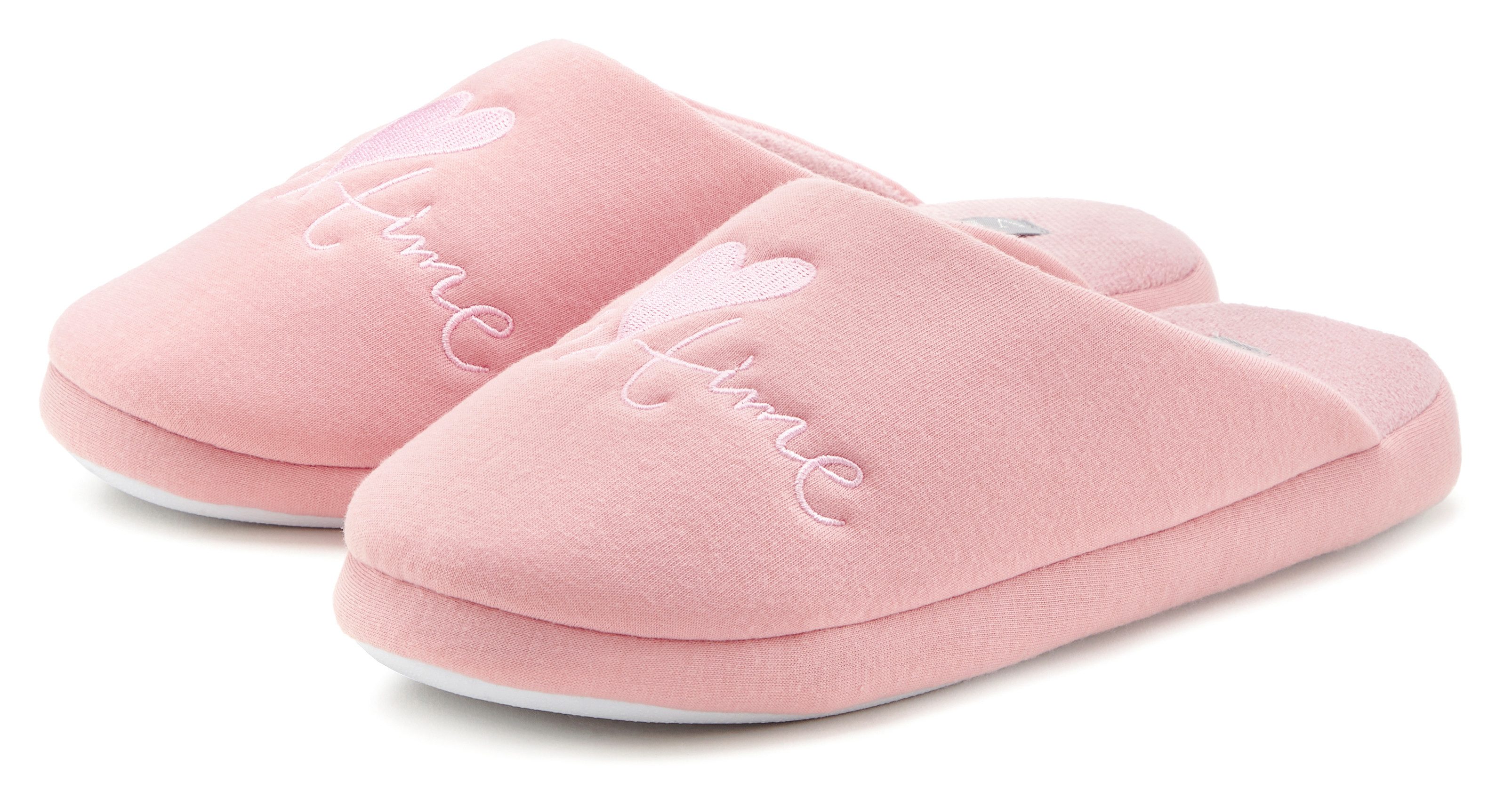 Vivance Pantoffels Pantoffel clog met speelse tekst VEGAN