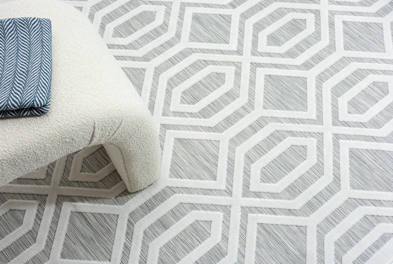 Myflair Möbel & Accessoires Vloerkleed Haven voorraadopruiming Ruitenmotief, hoog-laag effect, geschikt voor buiten, balkon, terras