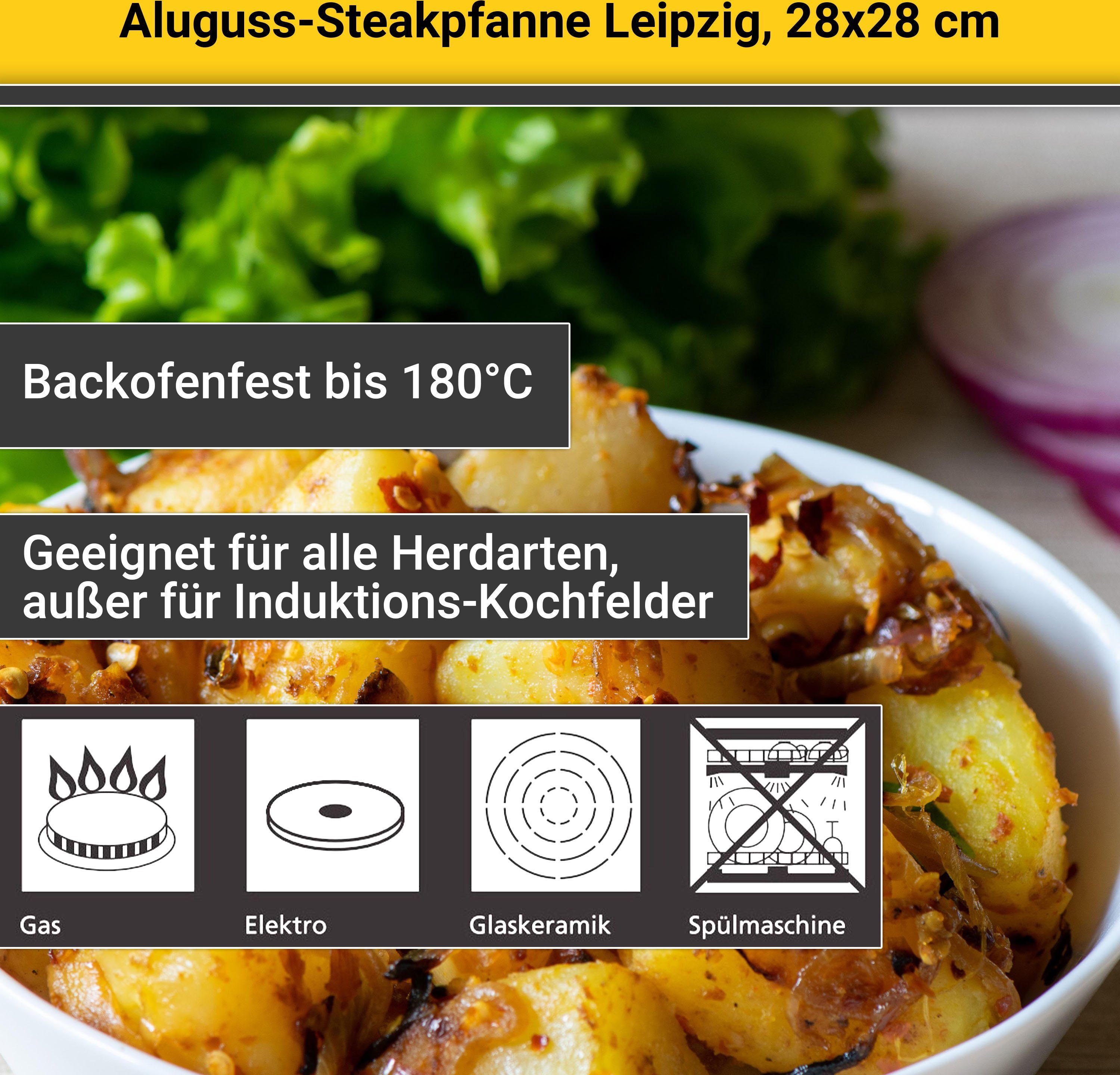 Krüger Steakpan Aluguss grill-/ steakpan LEIPZIG, 28 x 28 cm (1-delig)