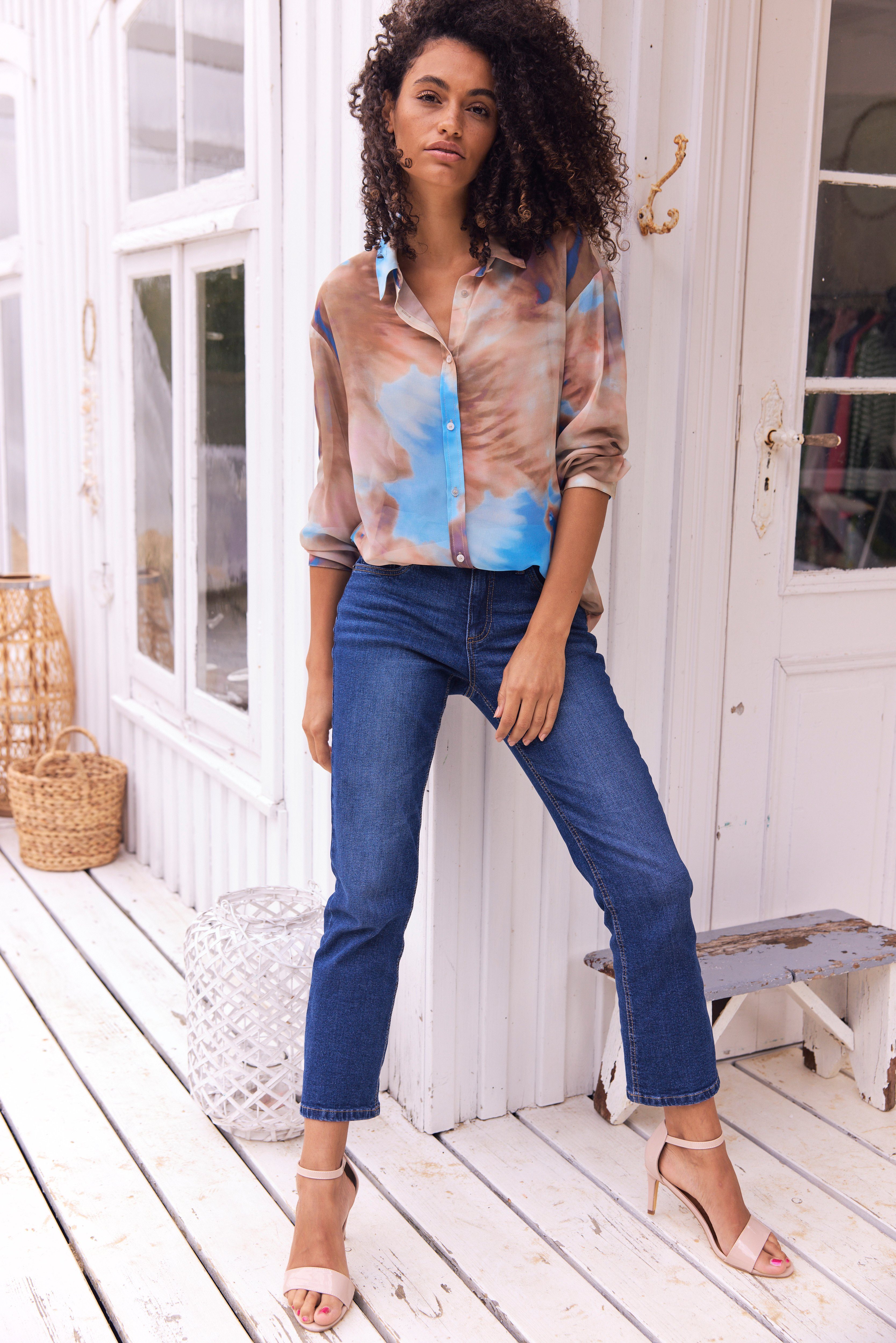 Aniston CASUAL Bootcut jeans in trendy 7/8-lengte