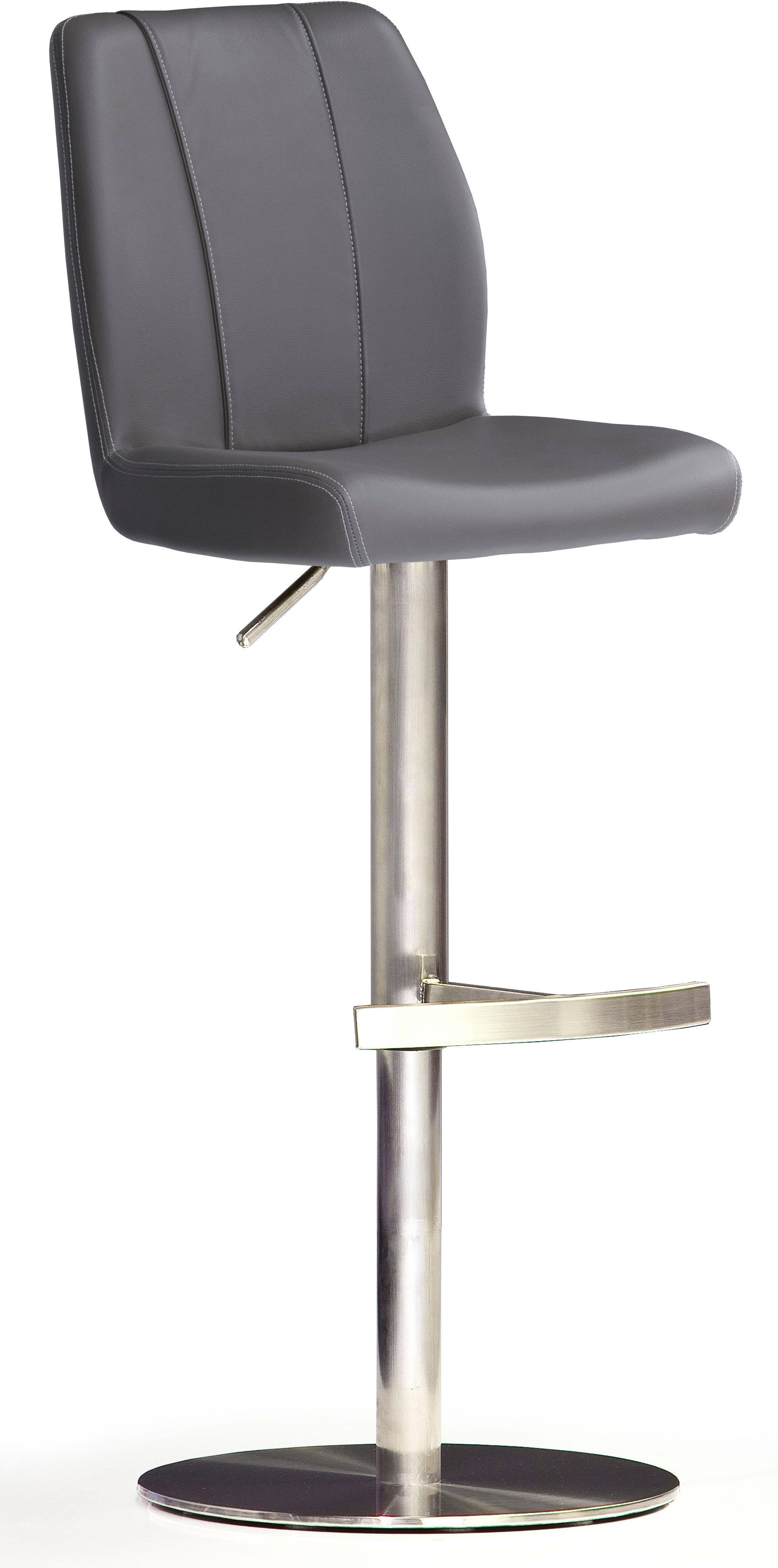 MCA furniture Bistrostoel BARBECOOL met rugleuning, ronde voetplaat, 360° draaibaar, zithoogte van 56-81 cm barkrukken grijs