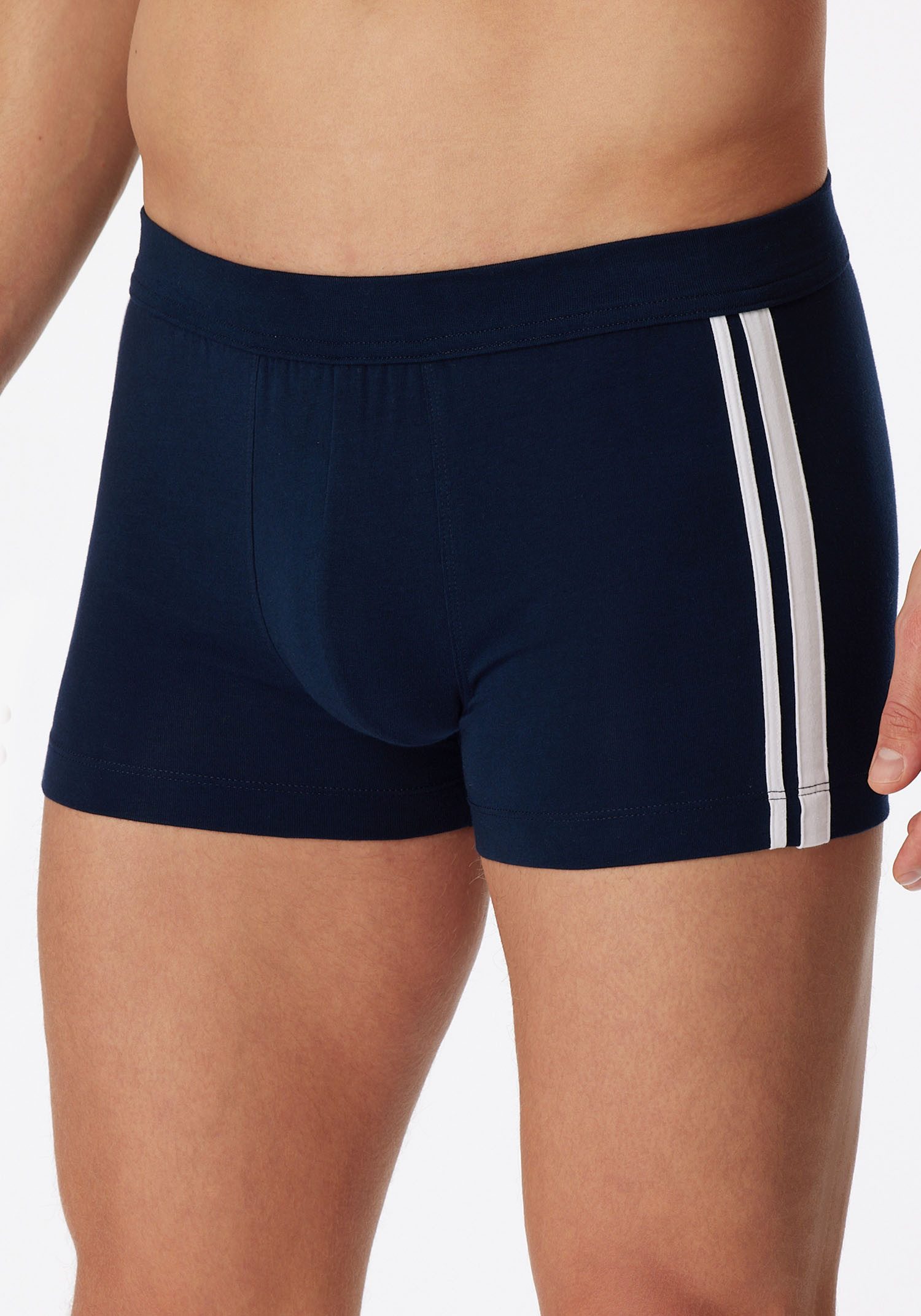 Schiesser Boxershort 95/5 met zachte, tonale tailleband, contrasterende zijstrepen (3 stuks)