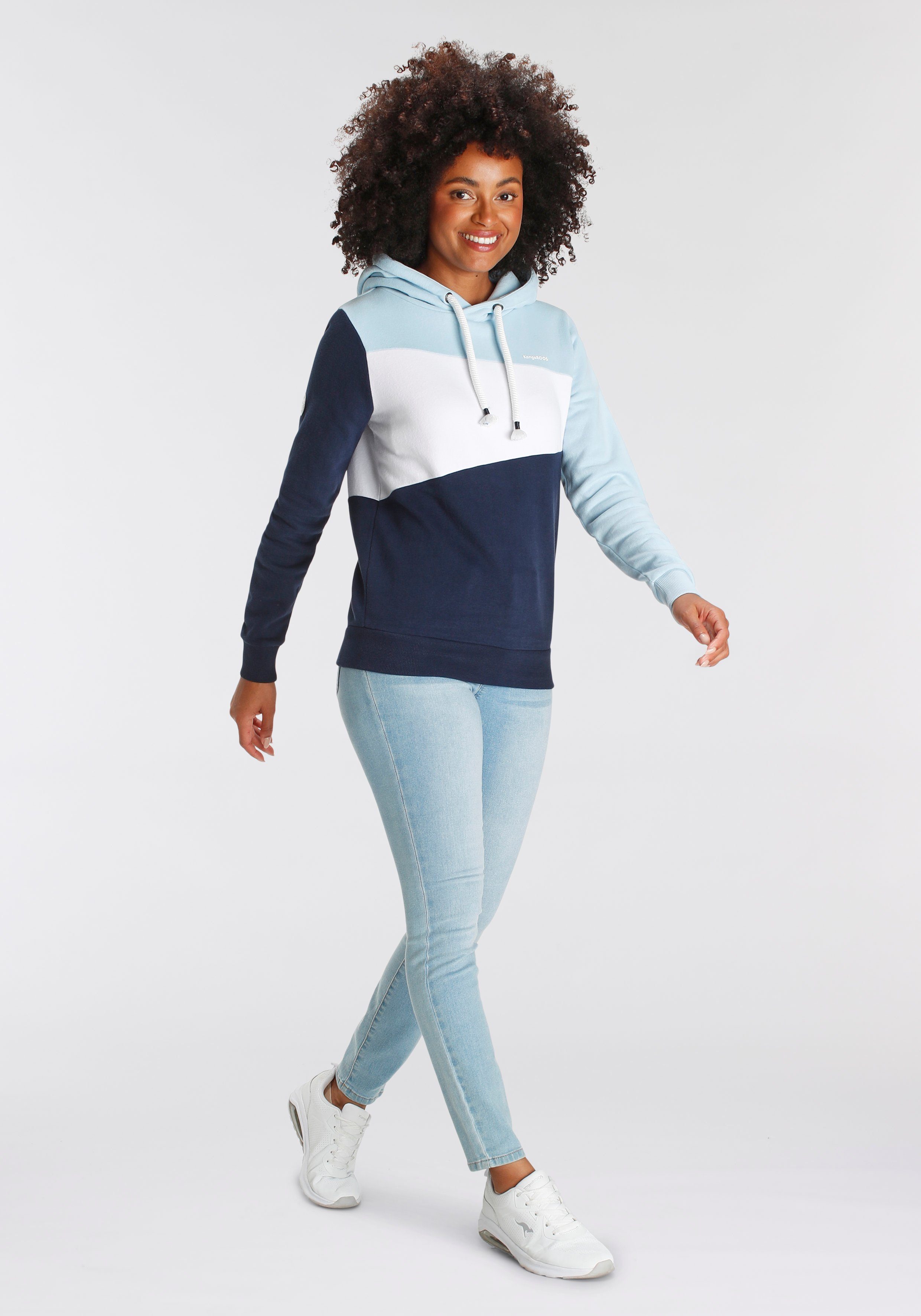 KangaROOS Hoodie Lange mouwen, losse pasvorm, colourblocking-look
