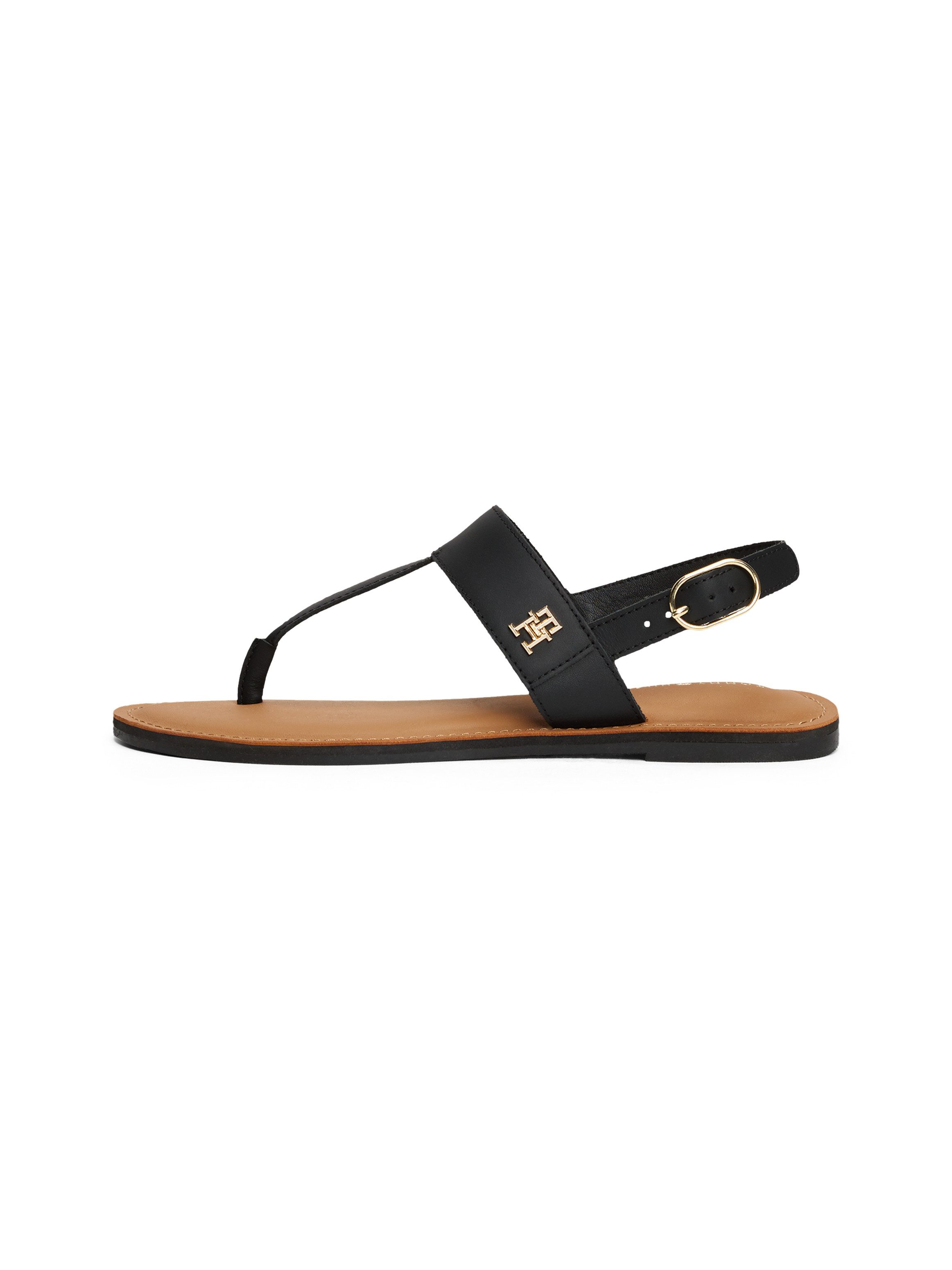 Tommy Hilfiger Sandalen LEATHER THONG SANDAL , sandaal, zomerschoen, flats met teenband