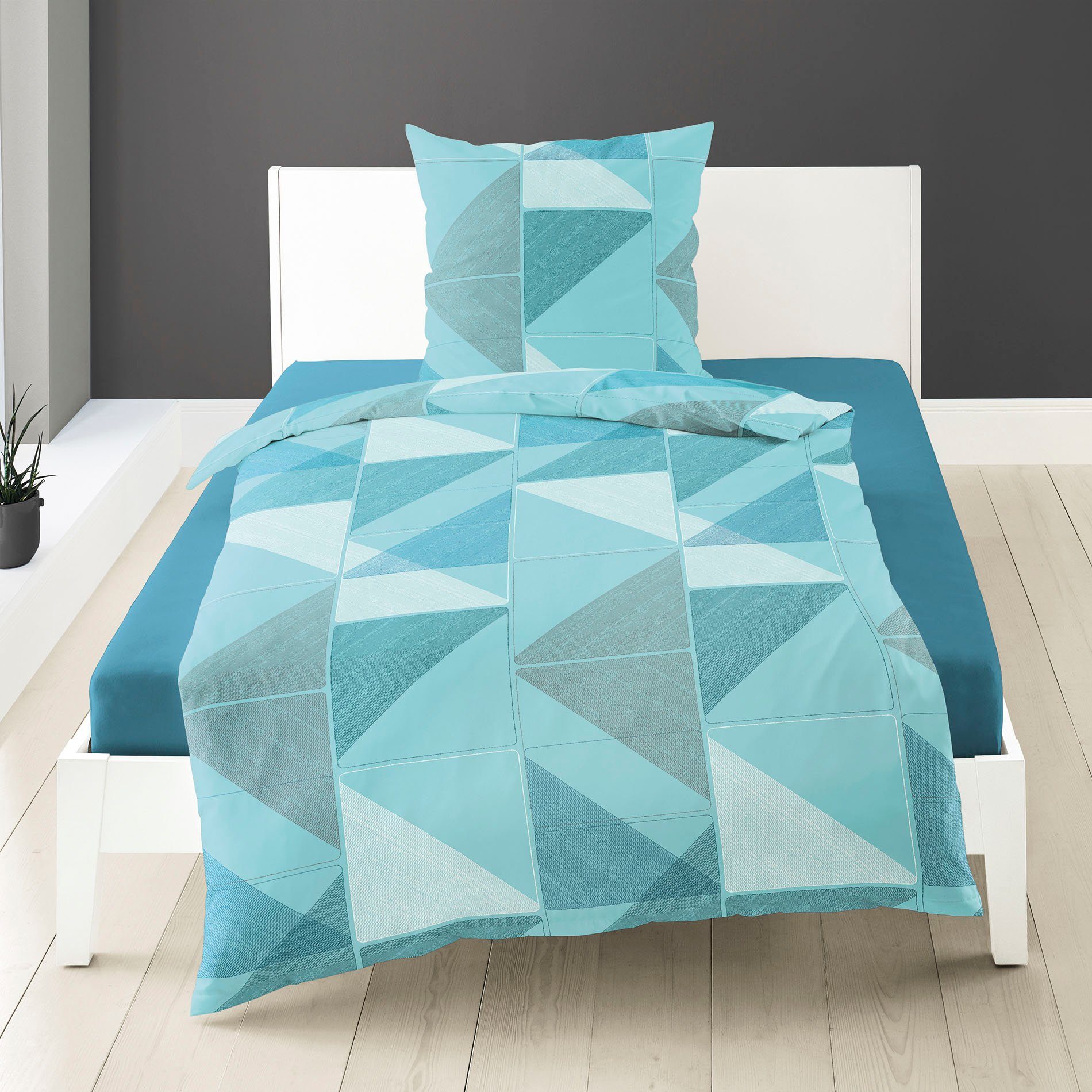 BIERBAUM Overtrekset Blue Graphic met grafisch patroon (2-delig)