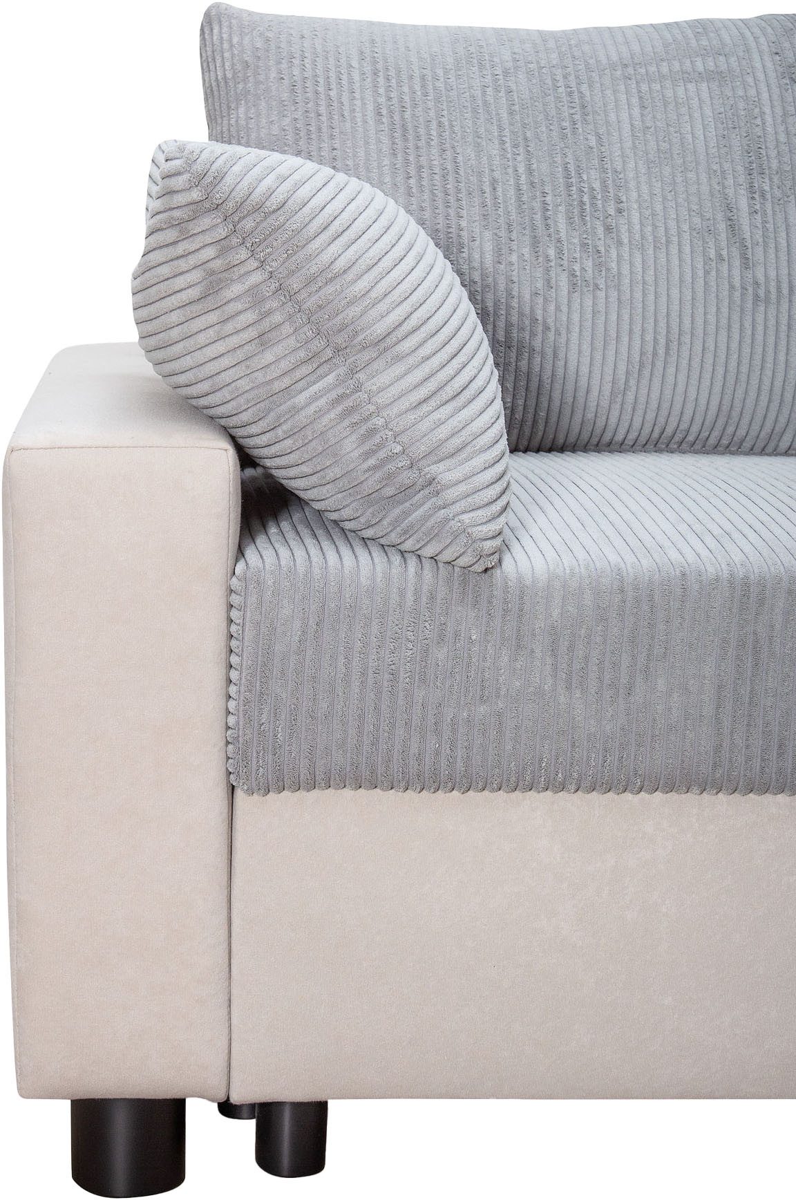 COLLECTION AB Hoekbank Parma L-vorm met slaapfunctie en bedlade, inclusief kussens, bonell-federkern