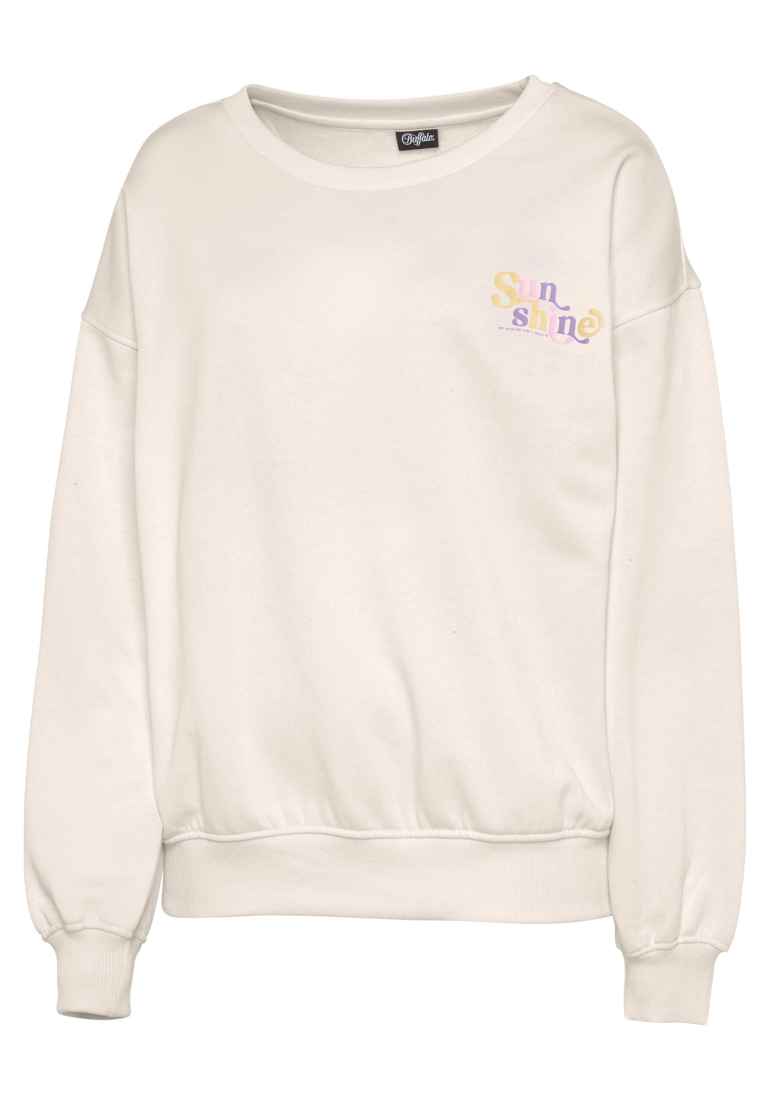 Buffalo Sweatshirt Met ribboorden met ribborde en sunshine print, loungewear