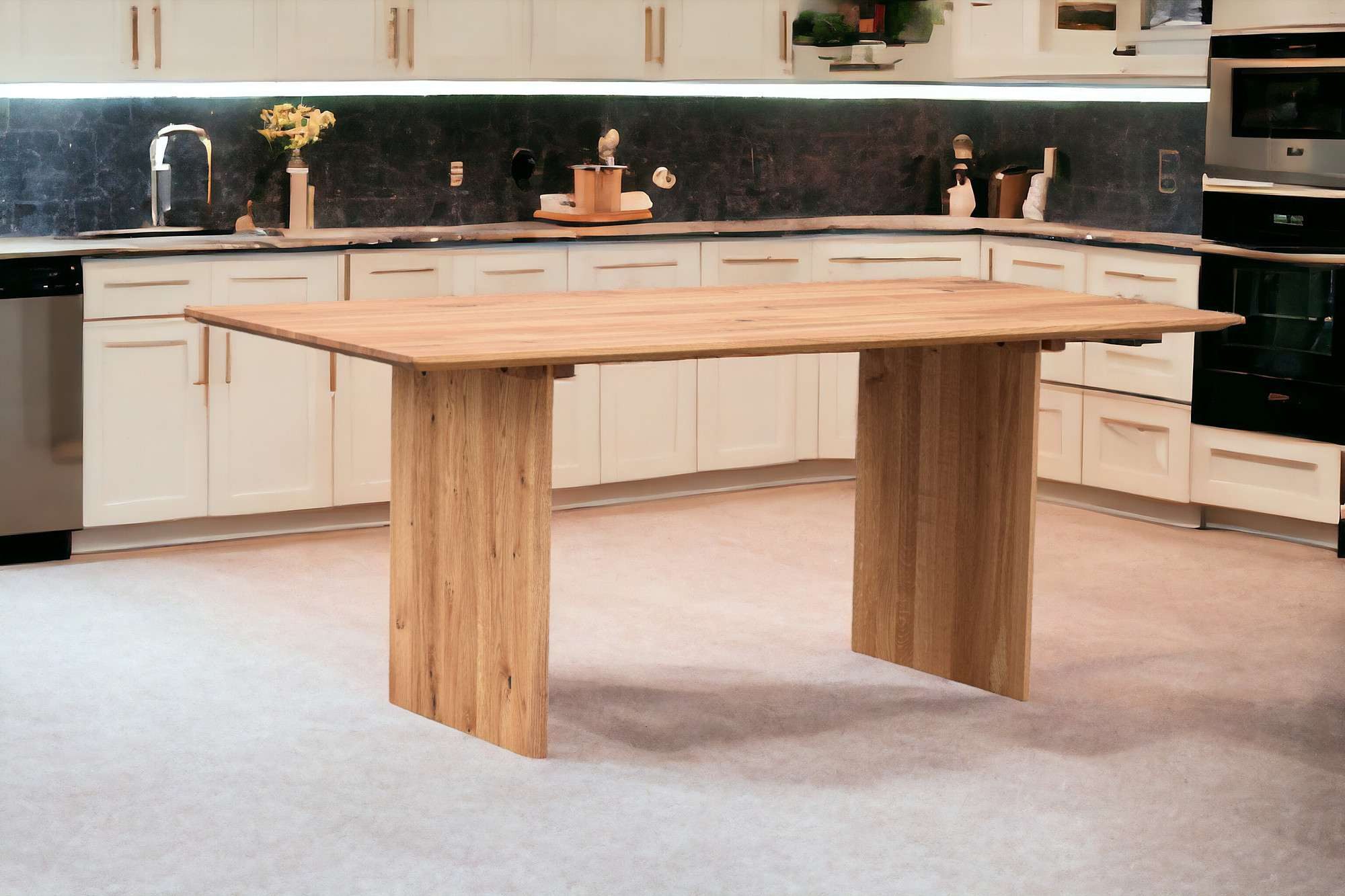 Home affaire Eettafel Waldhain keukentafel, houten wangframe, massief gewild eikenhout, geolied