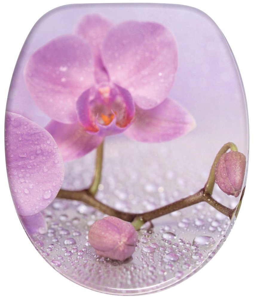 Sanilo Set badkameraccessoires Blooming bestaand uit toiletzitting, badmat en wastafelplug (complete set, 3-delig)