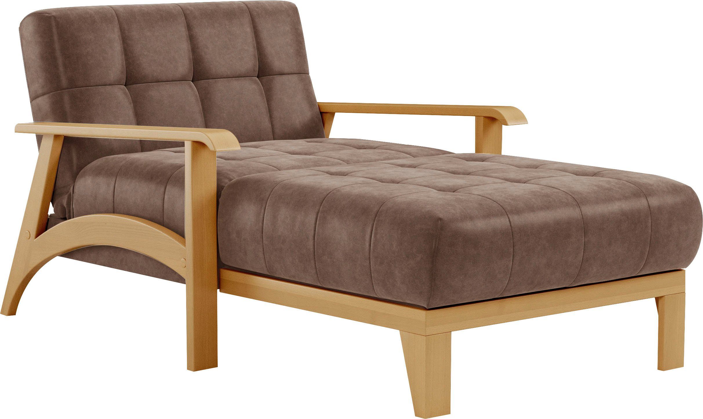 sit&more Récamier Billund Armleuningen van eikenkleurig beukenhout, verschillende bekledingen en kleuren