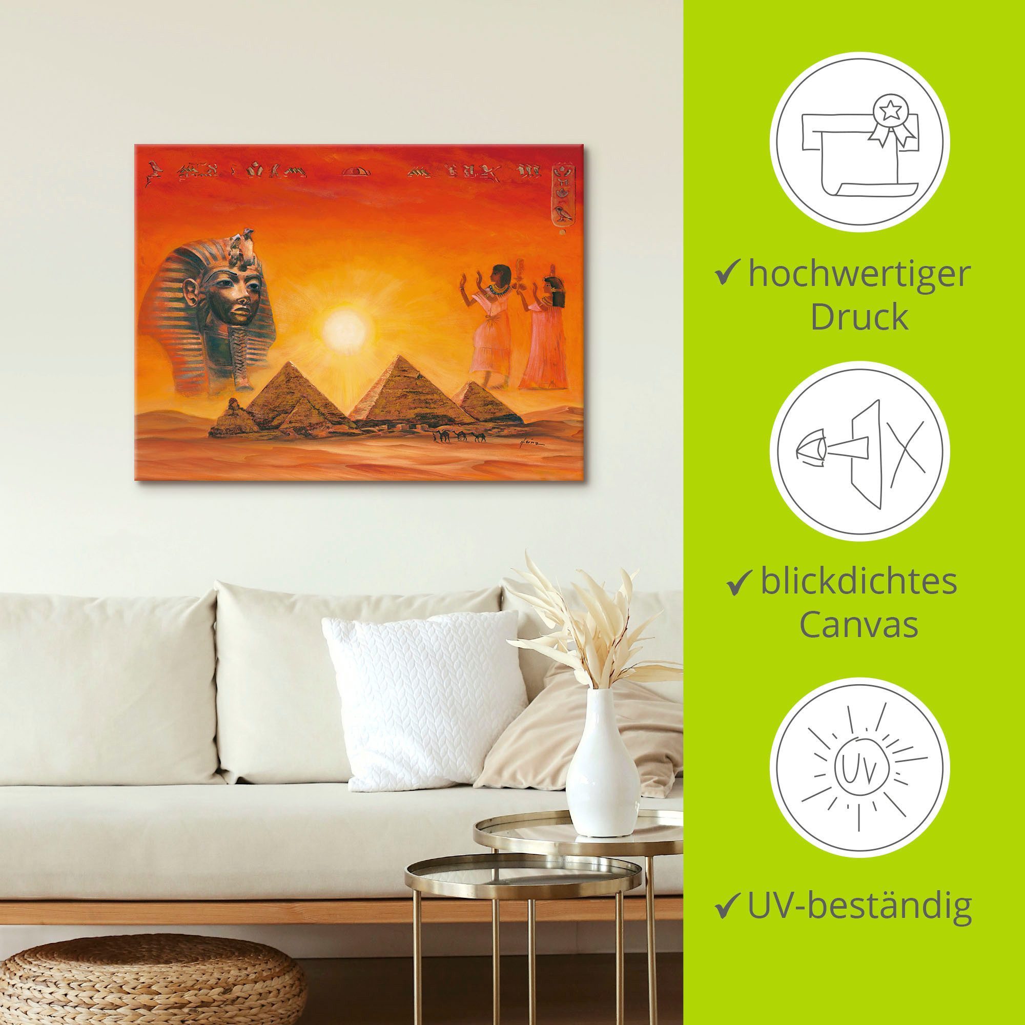 Artland Artprint Egyptische impressies als artprint van aluminium, artprint voor buiten, artprint op linnen, poster, muursticker