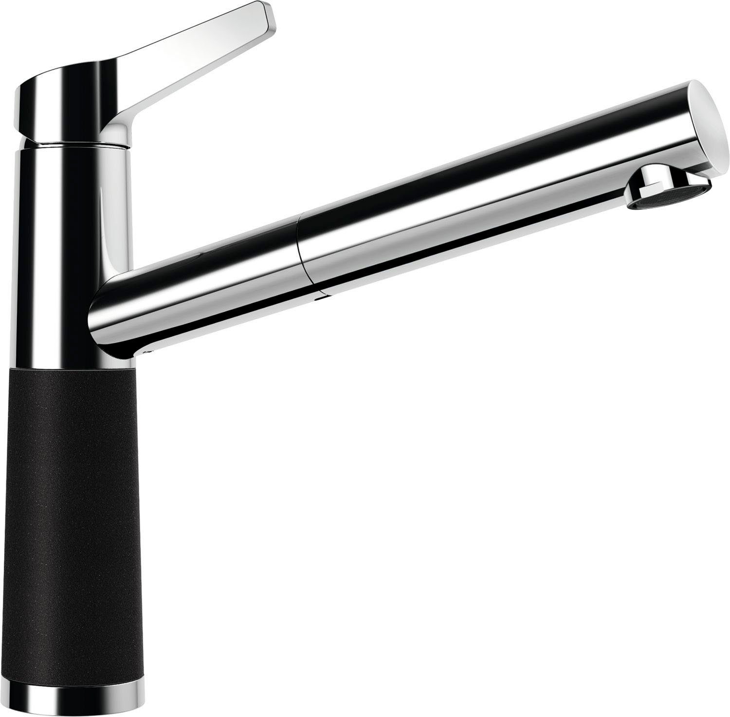 Schock Keukenkraan SC-510 SB ND Lagedruk, uitschuifbaar, terugstroombeveiliging, draaibereik 120° keukenkranen zwart