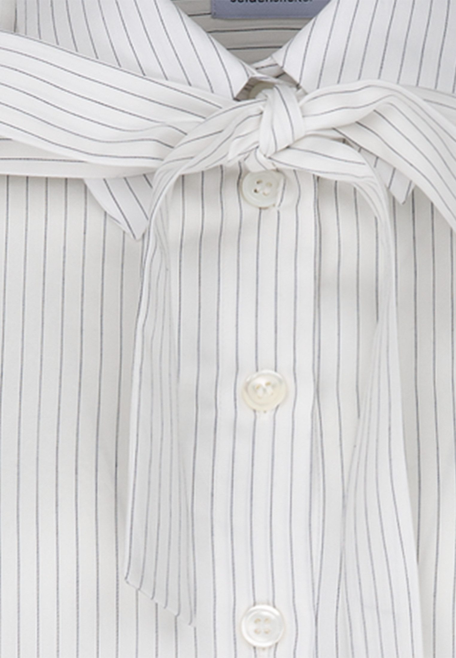 seidensticker Overhemdblouse Zwarte roos Lange mouwen kraag strepen