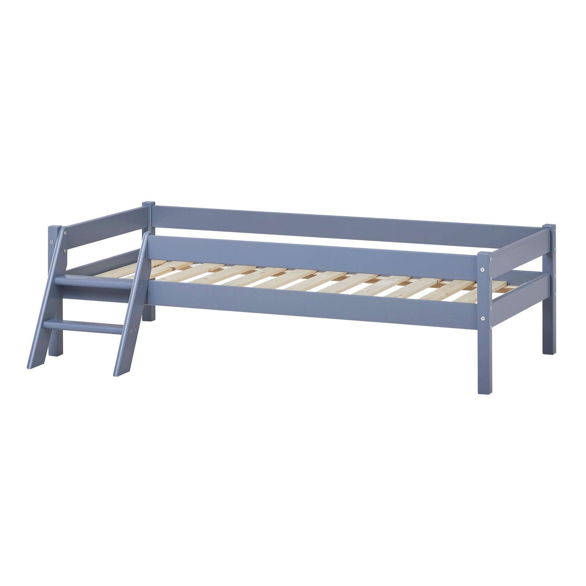 Lüttenhütt Kinderbed ECO One Kinderbed met valbeveiliging en ladder, keuze uit 3 kleuren en matrassen