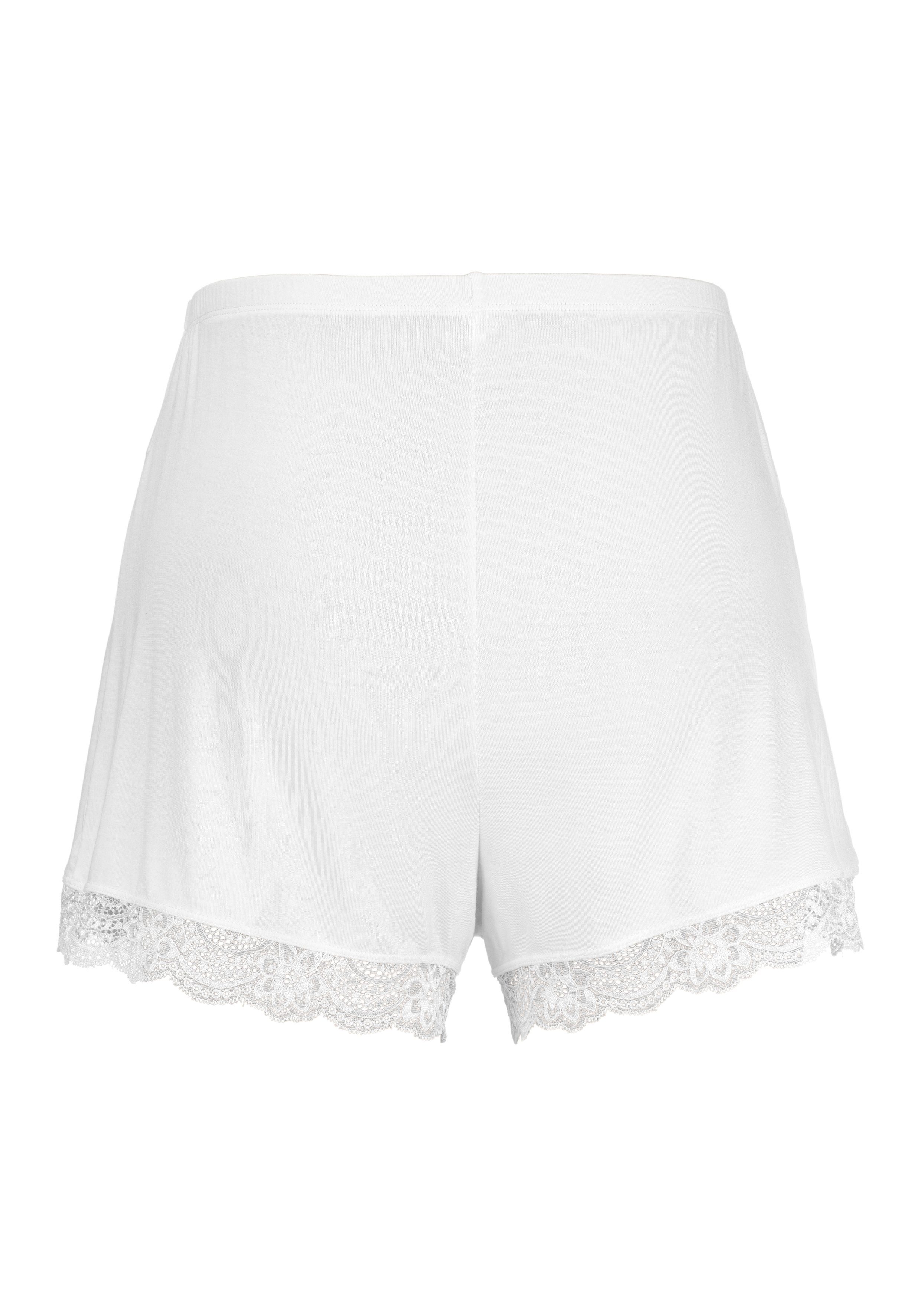 Lascana Shortama met mooie kantdetails (set, 2-delig)