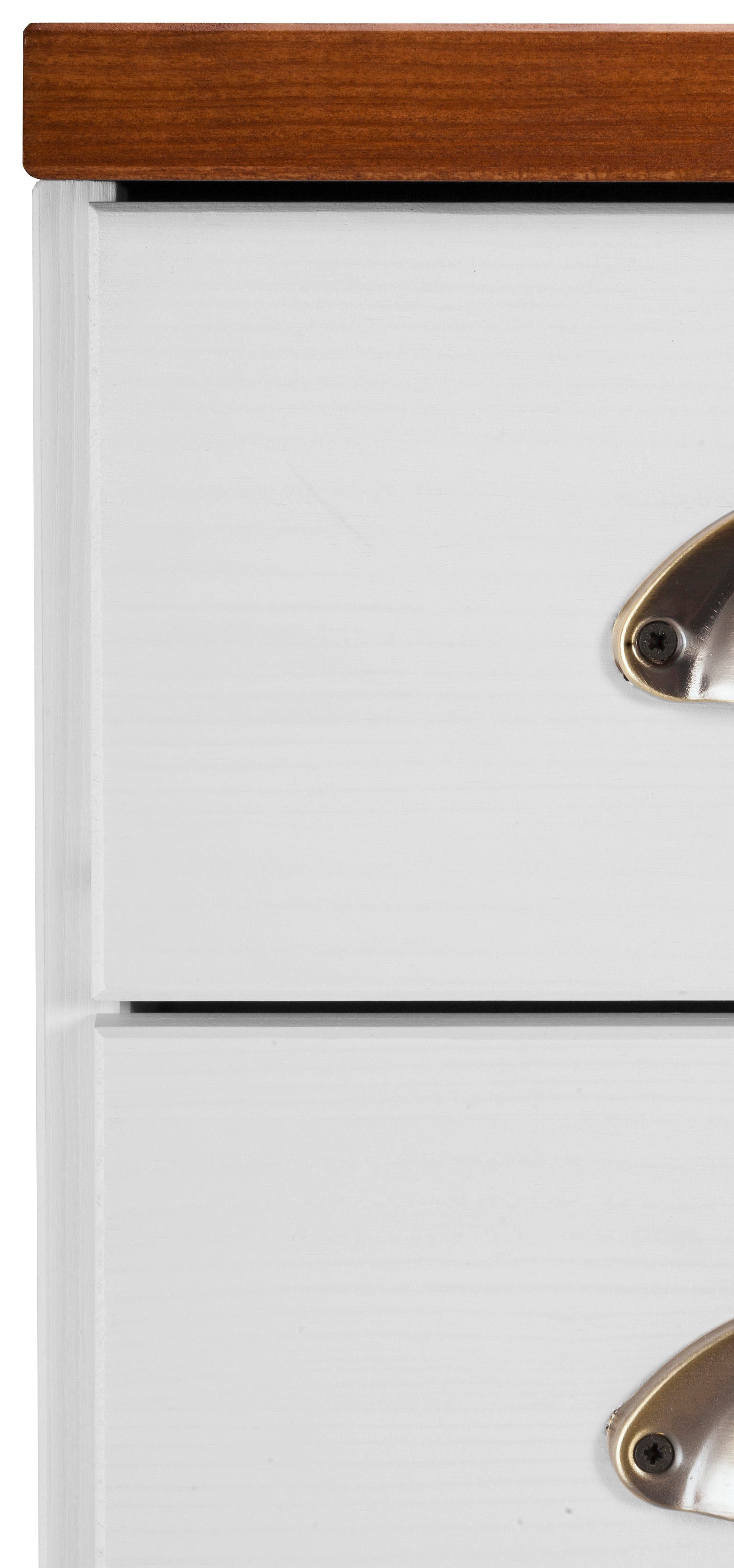 Home affaire Onderkast Oslo 75 cm breed, 1 deur, 5 laden, van grenen, metalen grepen