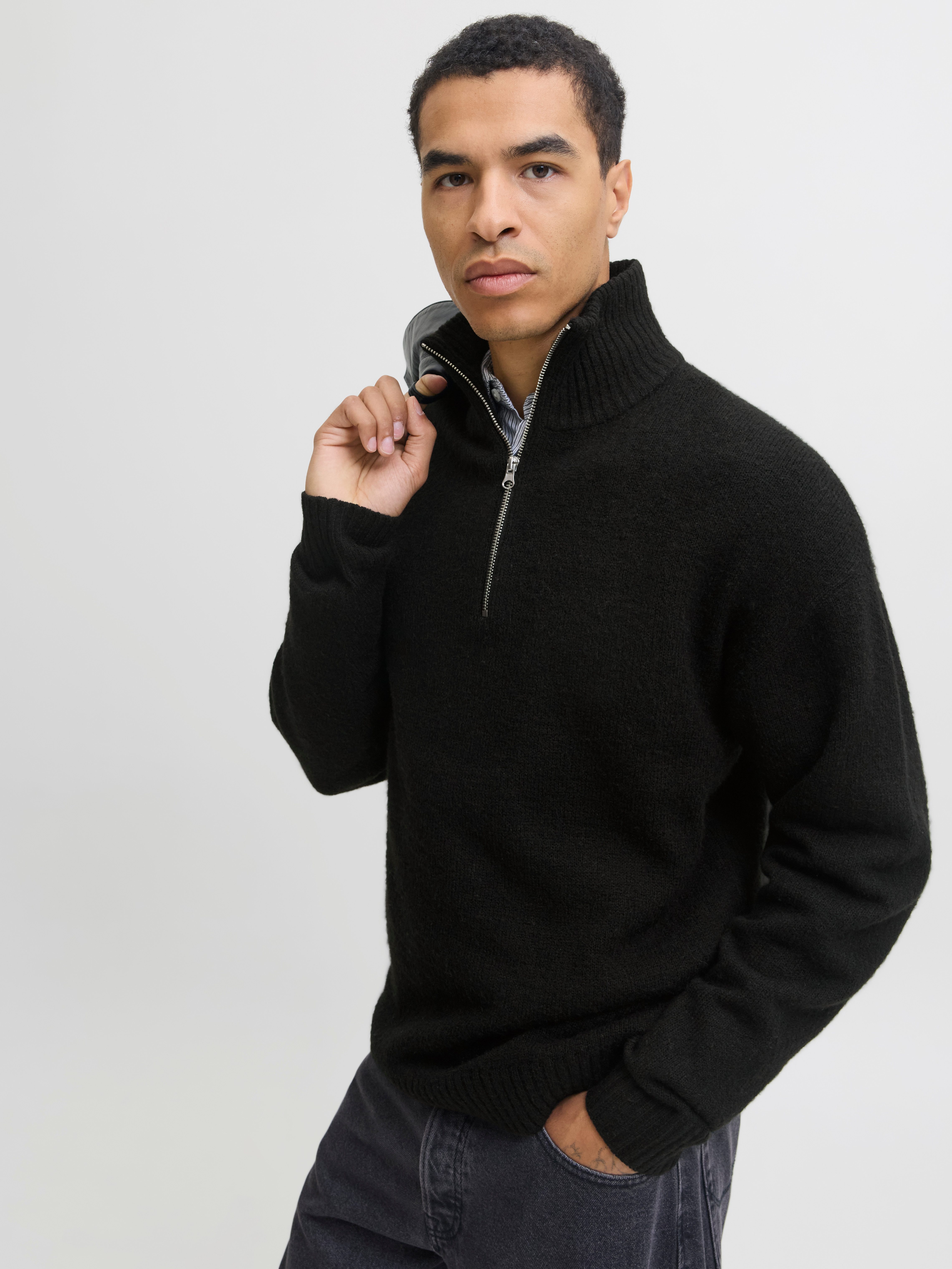 Jack & Jones Schipperstrui JJESOHO OLLIE KNIT HALF ZIP SN
