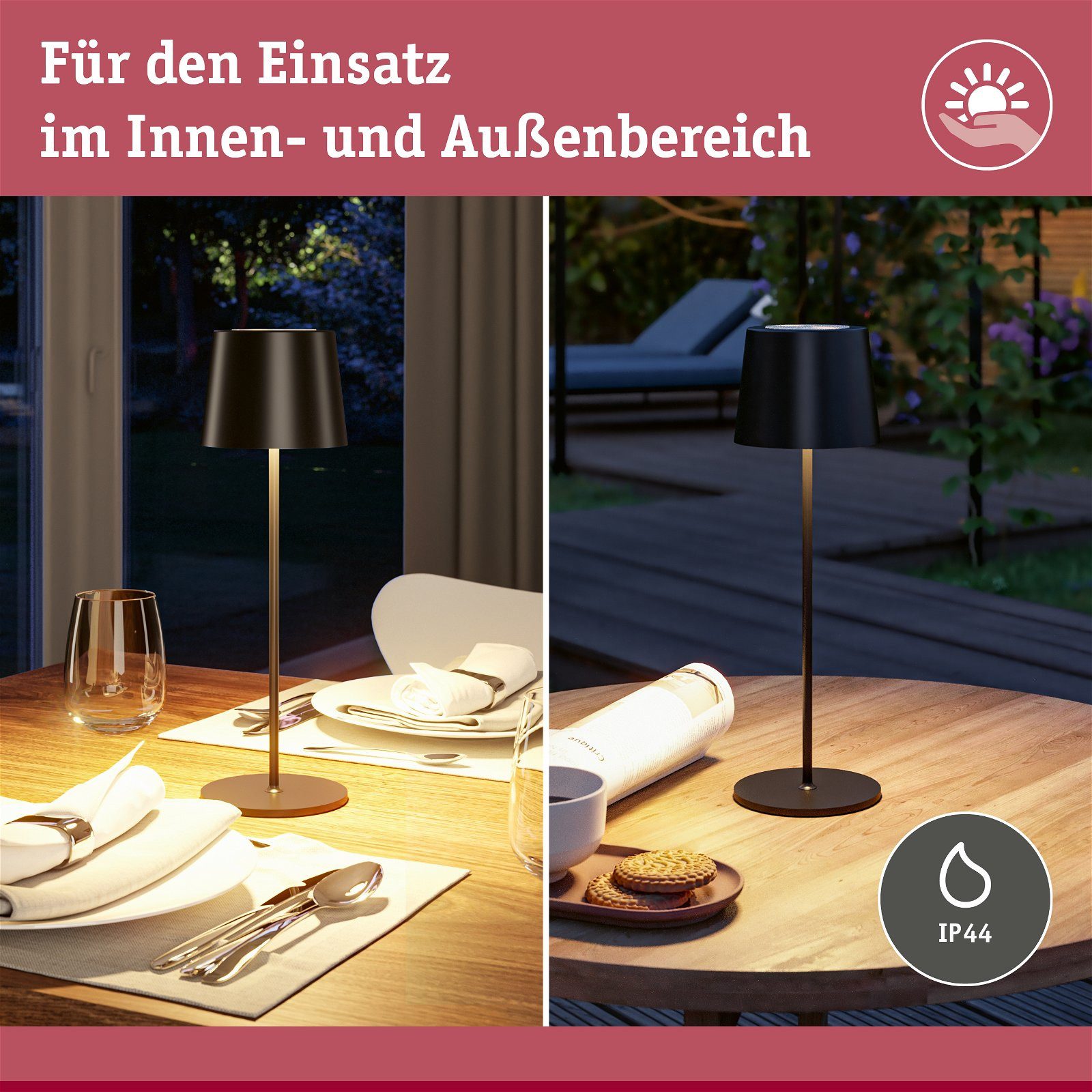 Paulmann Led-tafellamp voor buiten Acculamp Gilo IP44 dimbaar (1 stuk)