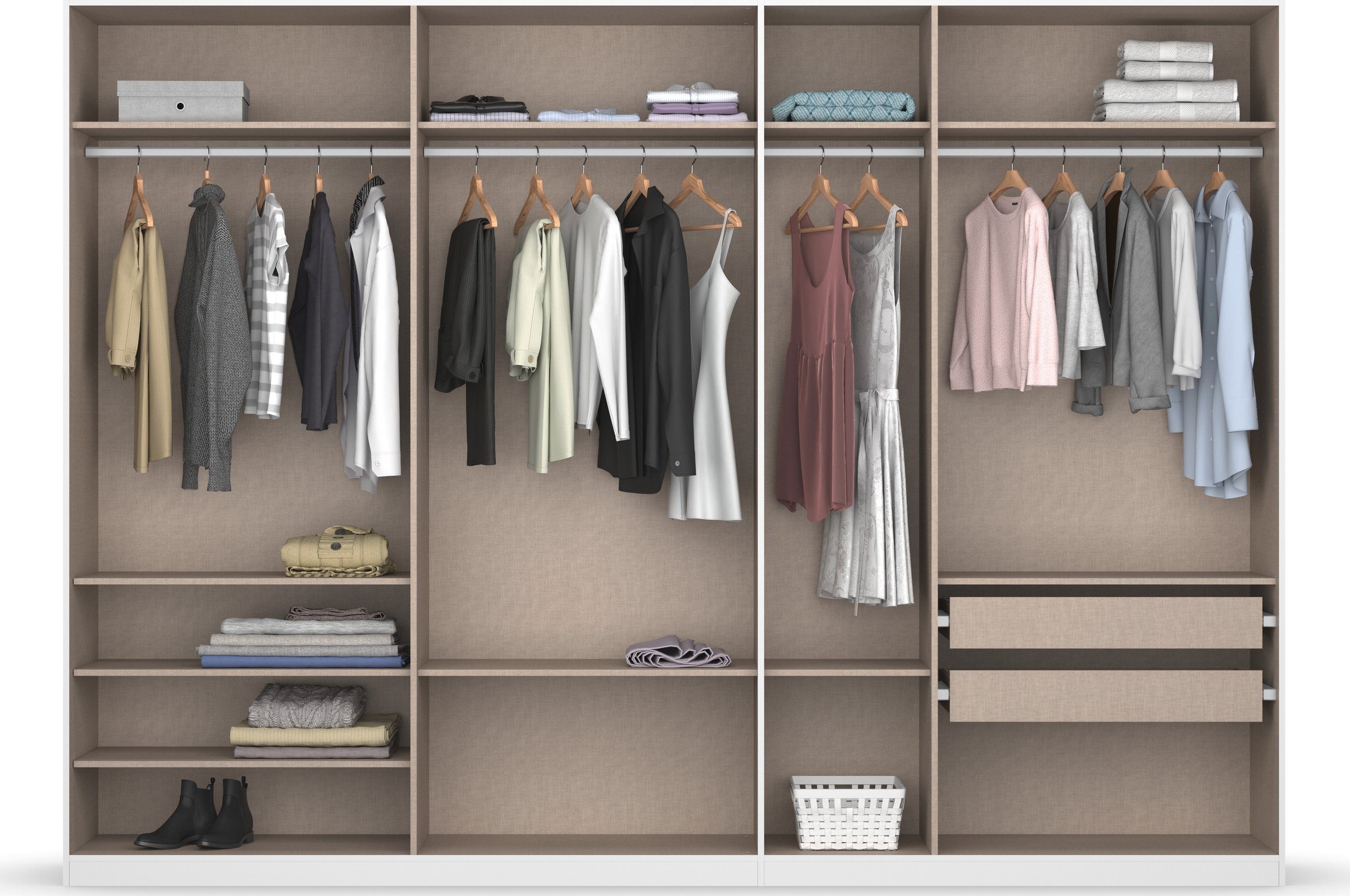 rauch Draaideurkast Koluna Hoogglansfront, inclusief 2 lades en extra planken