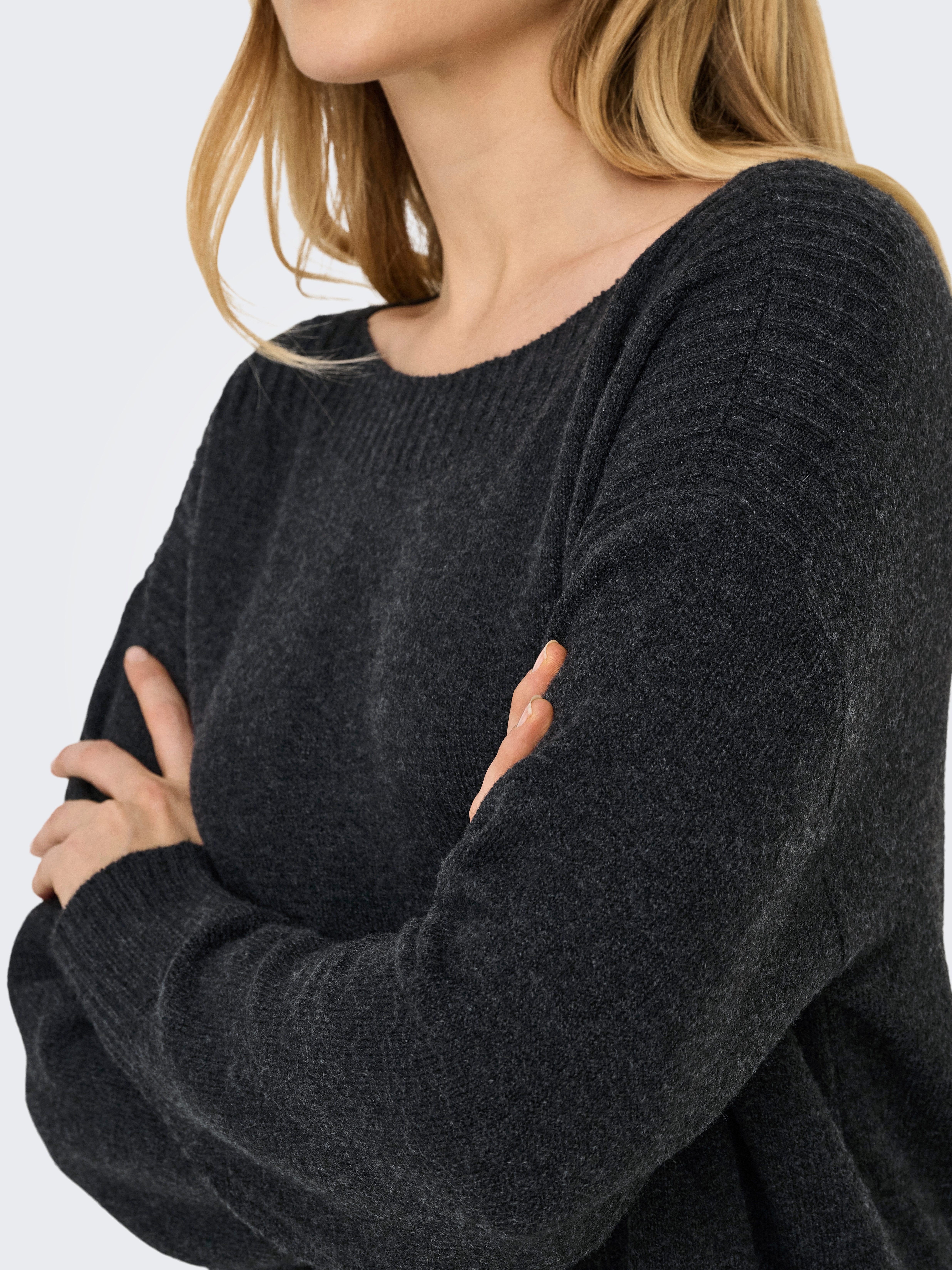 Only Midi-jurk ONLGLORIA LS BOATNECK DRESS EX KNT