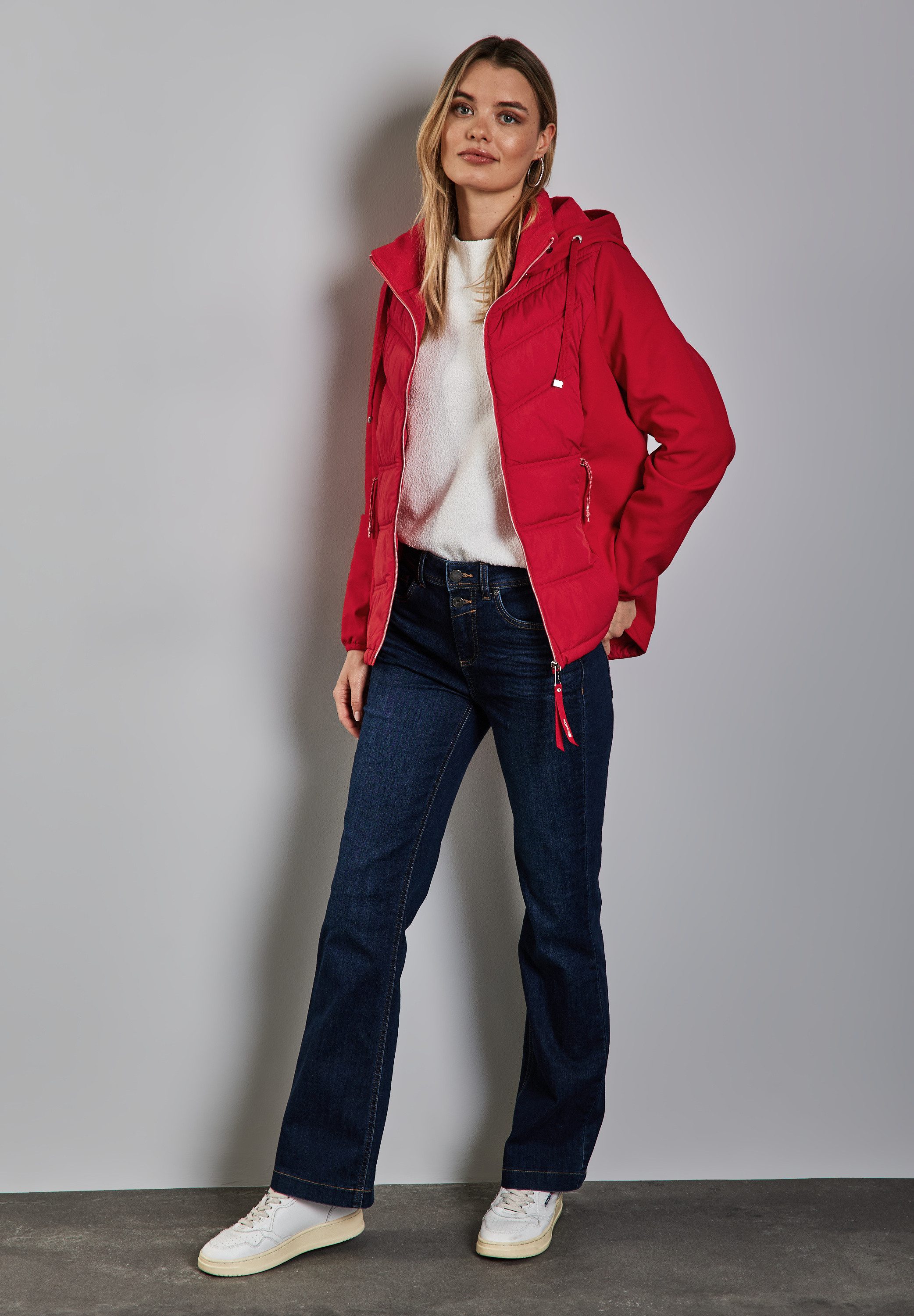 STREET ONE Softshell-jack met capuchon en rijgkoord