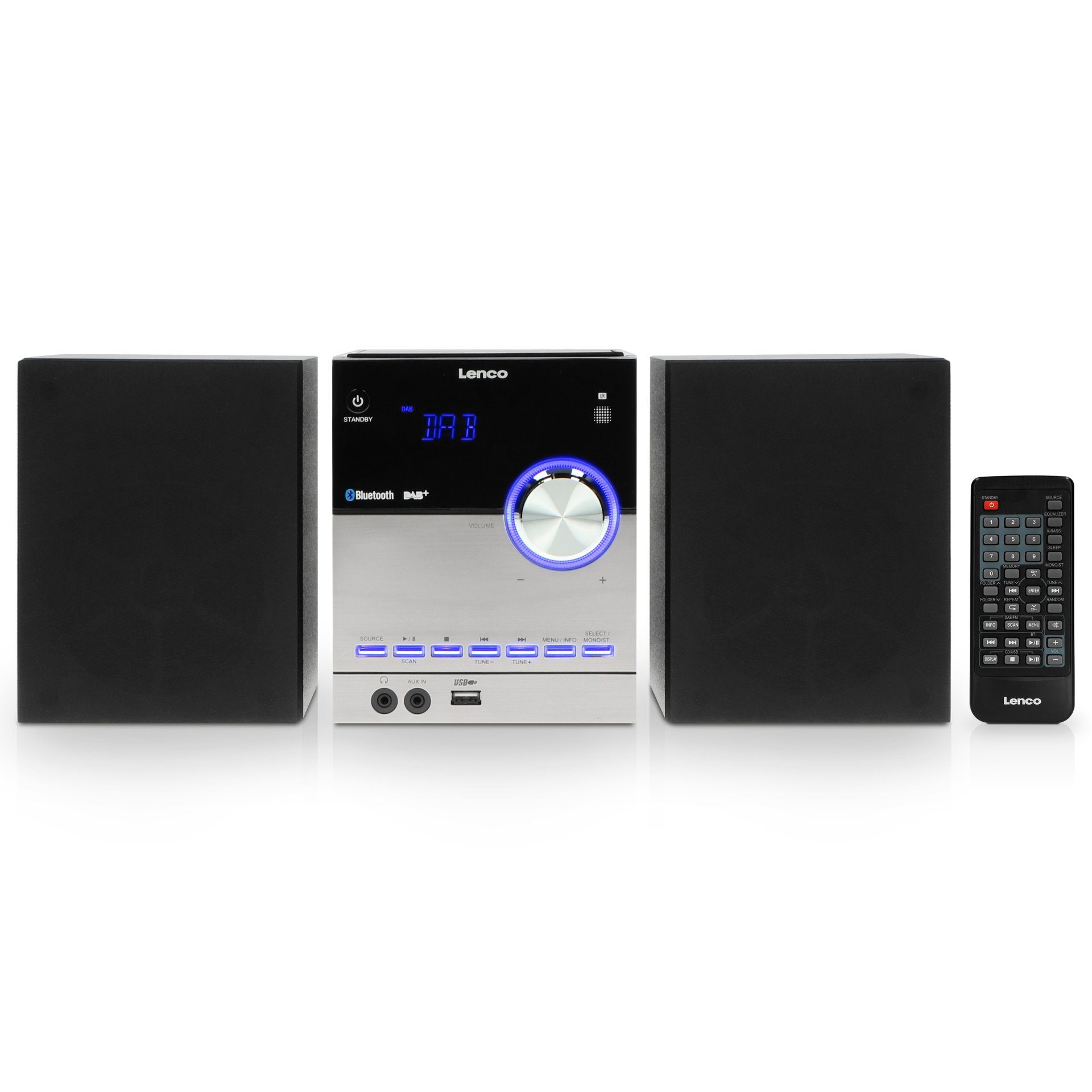 Lenco Micro-hifi-set MC-150 Micro-stereosysteem met DAB+, FM, CD, BT, USB