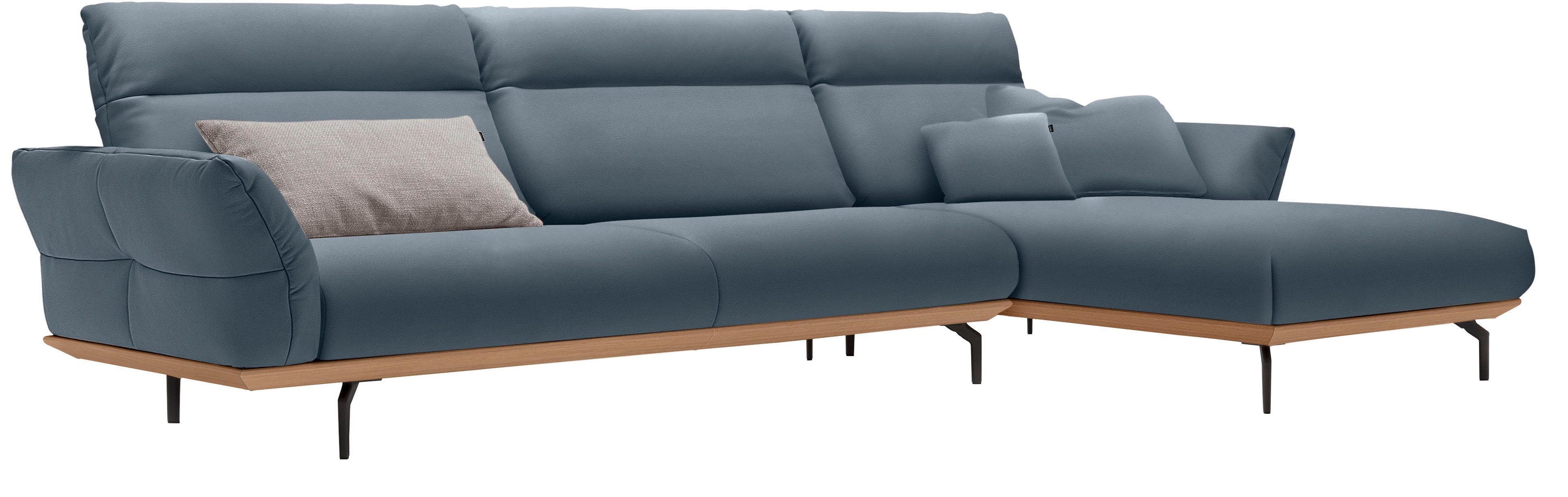 Creation BY ROLF BENZ Hoekbank Hs.460 Sokkel in eiken, onderstel in umbra grijs, breedte 338 cm
