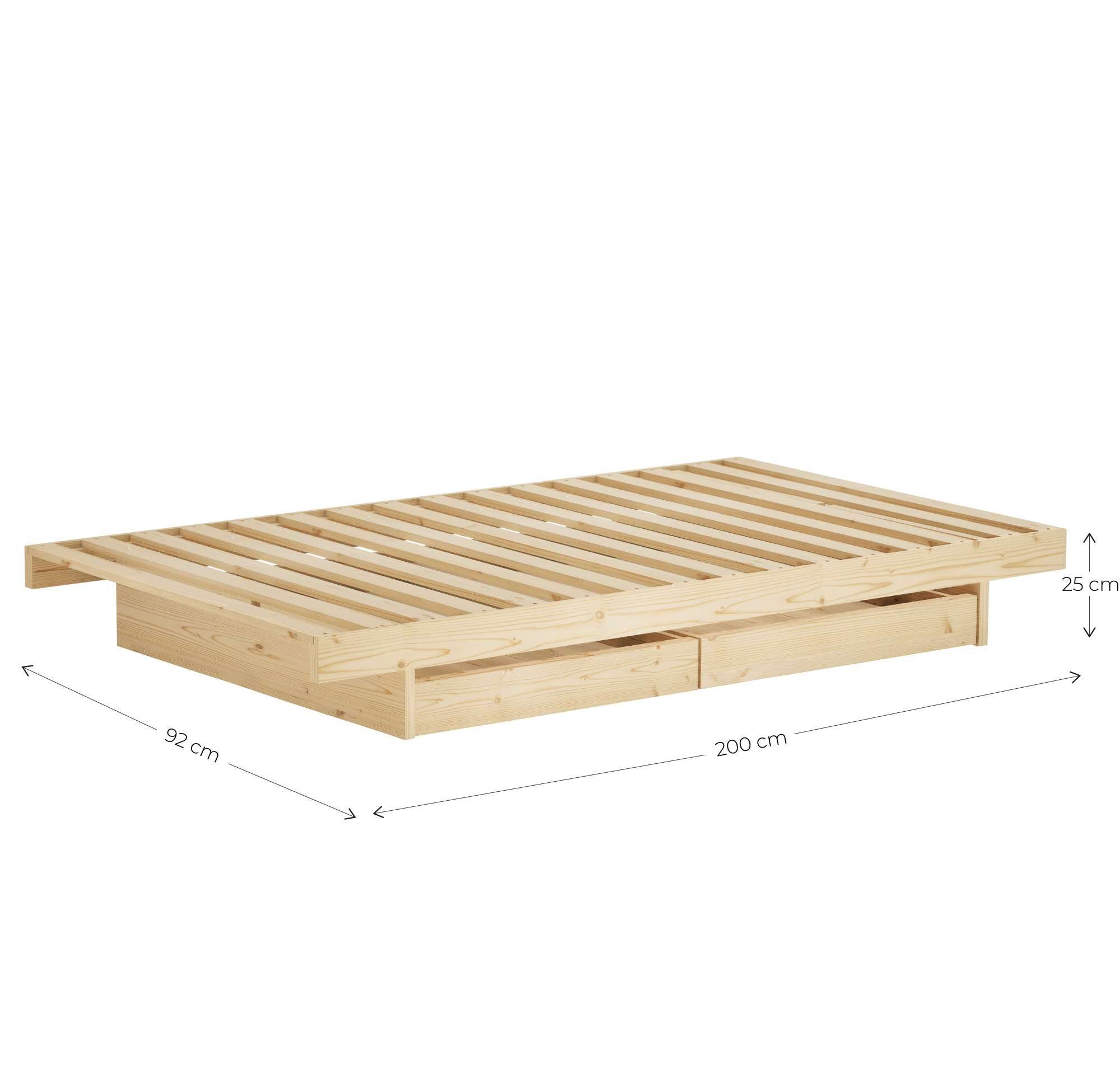 Karup Bedframe Kanso Bed, opbergbed, bed met of zonder lades Bed met/zonder lades, inclusief lattenbodem, FSC® gecertificeerd