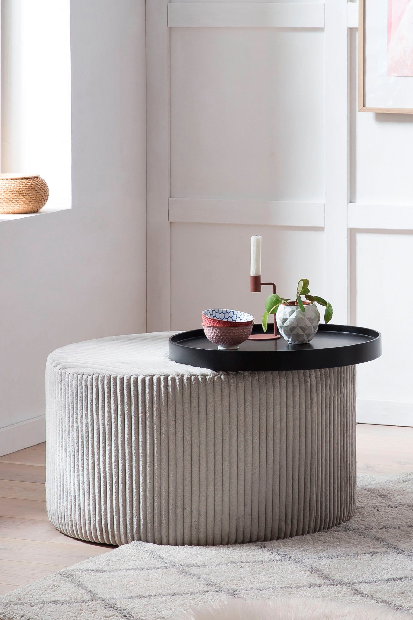 SalesFever Salontafel Bekleding in moderne corduroy-look