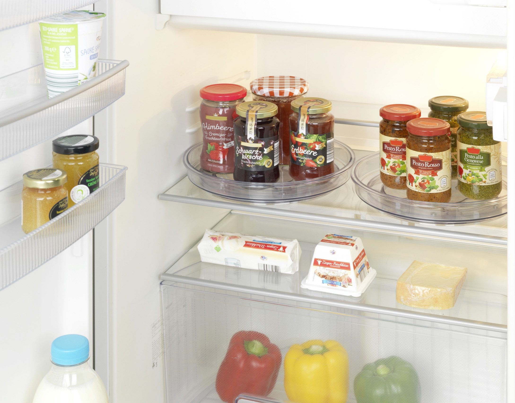 WENKO Opbergsysteem VICTORIA Draaitafel voor keuken, eettafel of koelkast, met verhoogde rand (set, 2-delig)
