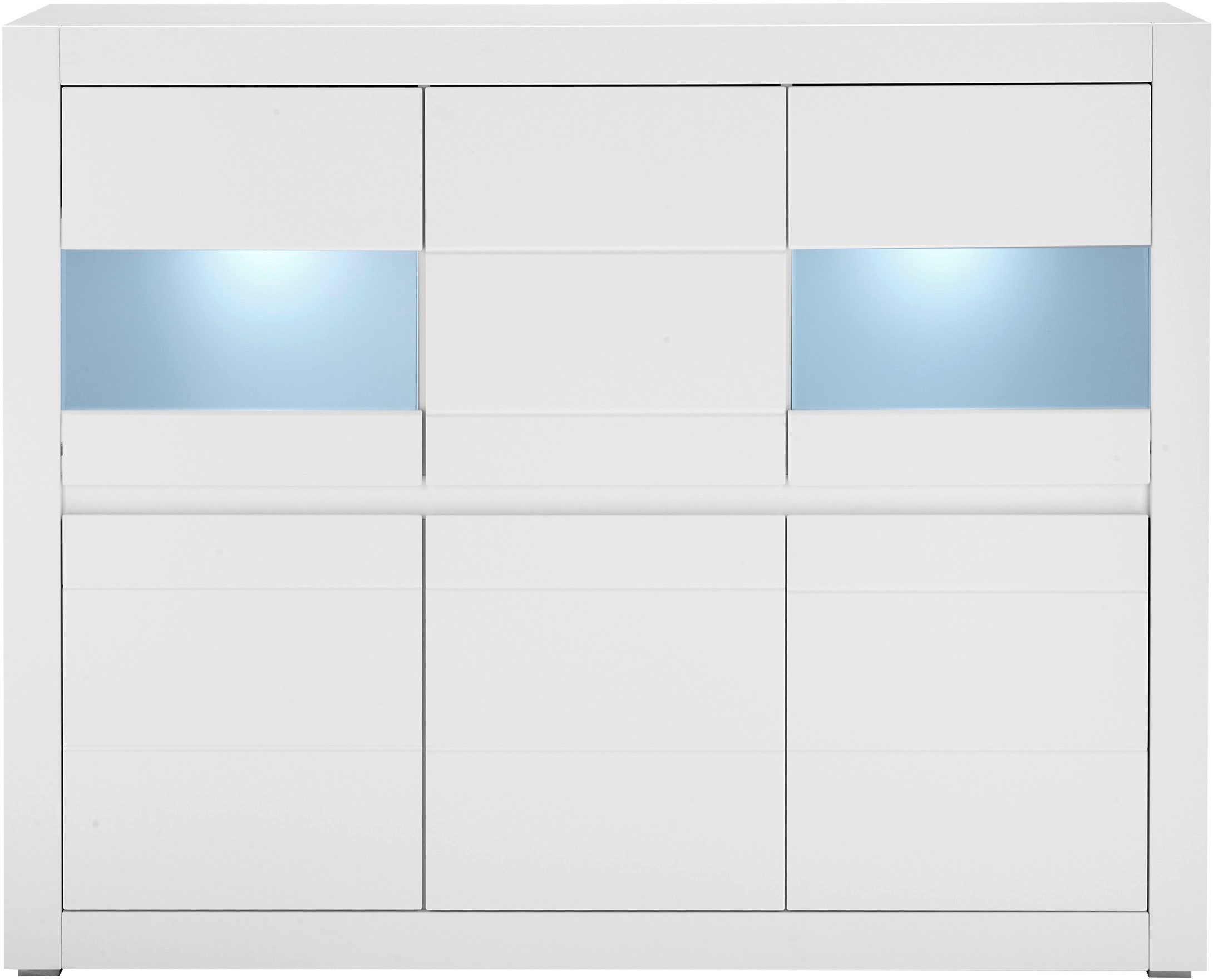 INOSIGN Highboard Chester, moderne ladekast, Kast met opbergruimte, Sideboard in Mat Wit (1 stuk)