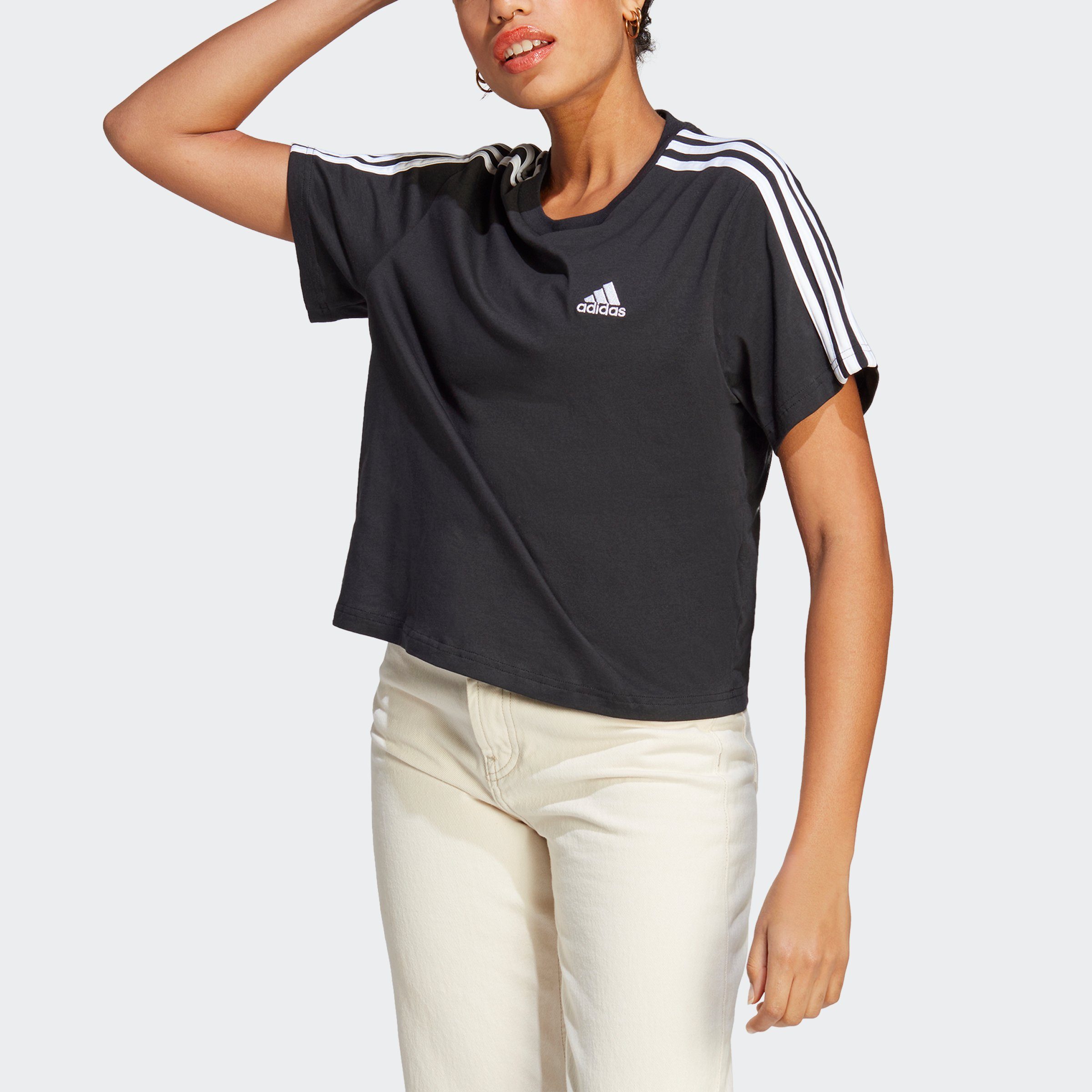 knop rollen leveren adidas Sportswear T-shirt ESSENTIALS 3-STRIPE SINGLE JERSEY CROPTOP in de  online winkel | OTTO