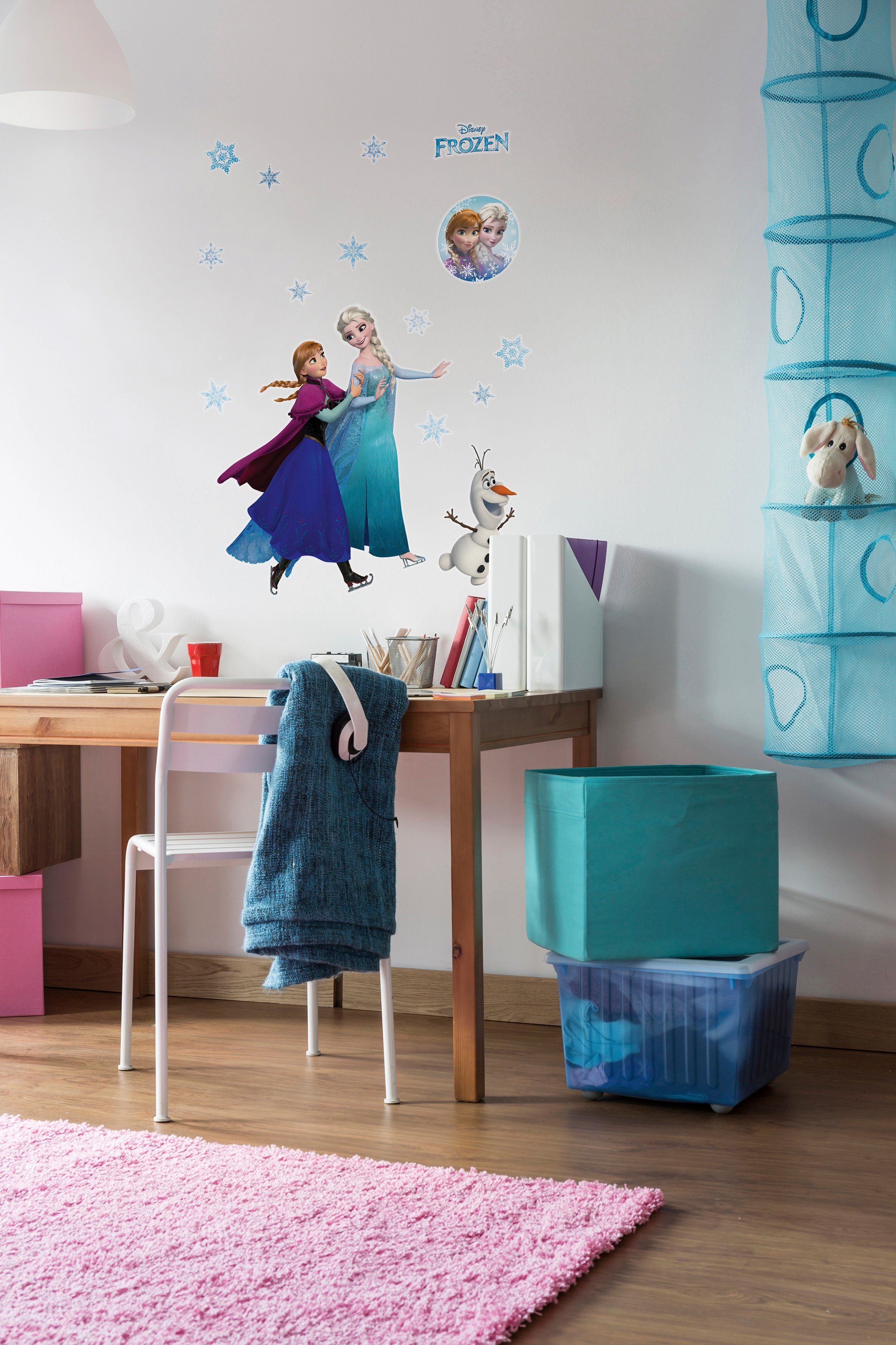 Komar Wandfolie Anna en Elsa - afm. 50 x 70 cm zelfklevend, wandstickers, kinderkamer (set, 15-delig)