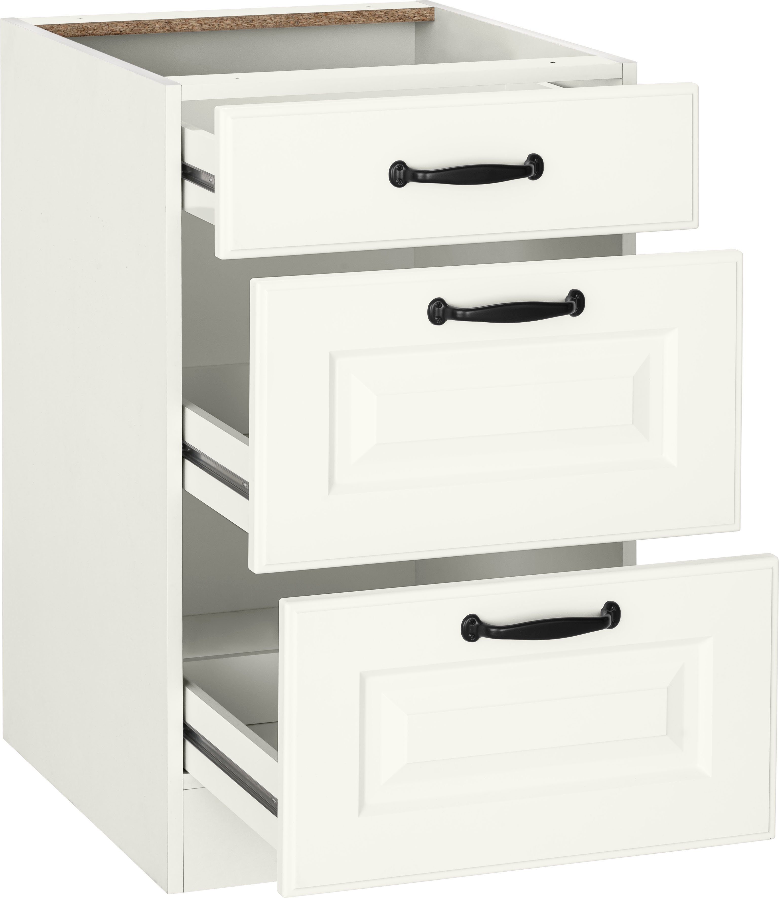 wiho Küchen Lade-onderkast Erla 50 cm breed met paneelfront, 2 grote laden, zonder werkblad
