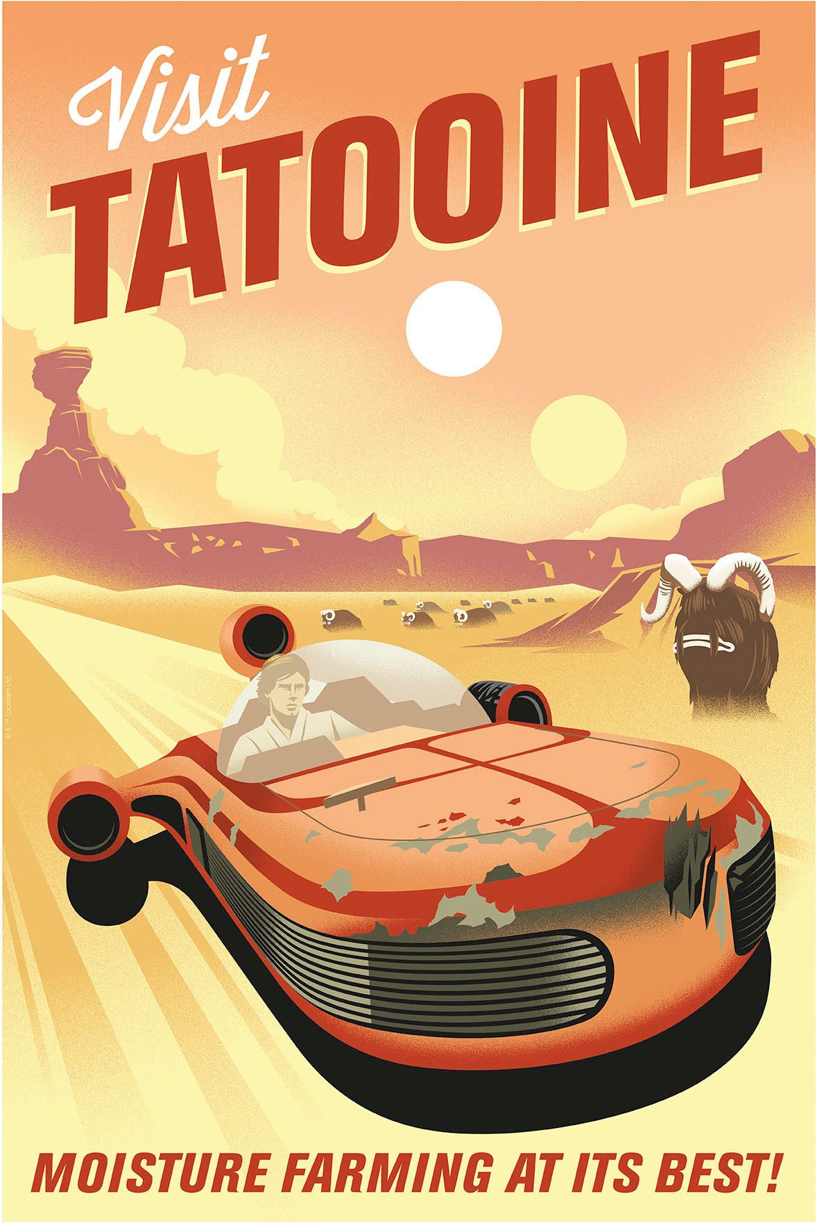Komar Artprint Star Wars Visit Tatooine! 300 x 280 cm (breedte x hoogte) - behang, vlies, woonkamer, slaapkamer (1 stuk)