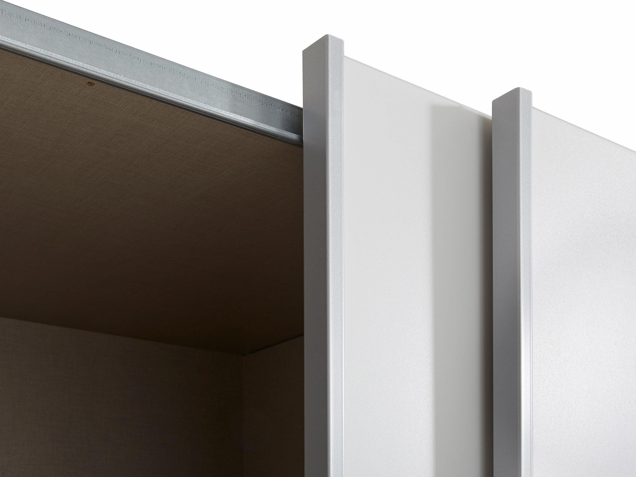 rauch Zweefdeurkast Kledingkast kast garderobe kinderkamerkast NOOSA met buikband in contrastkleur en metalen handgreeplijsten made in germany