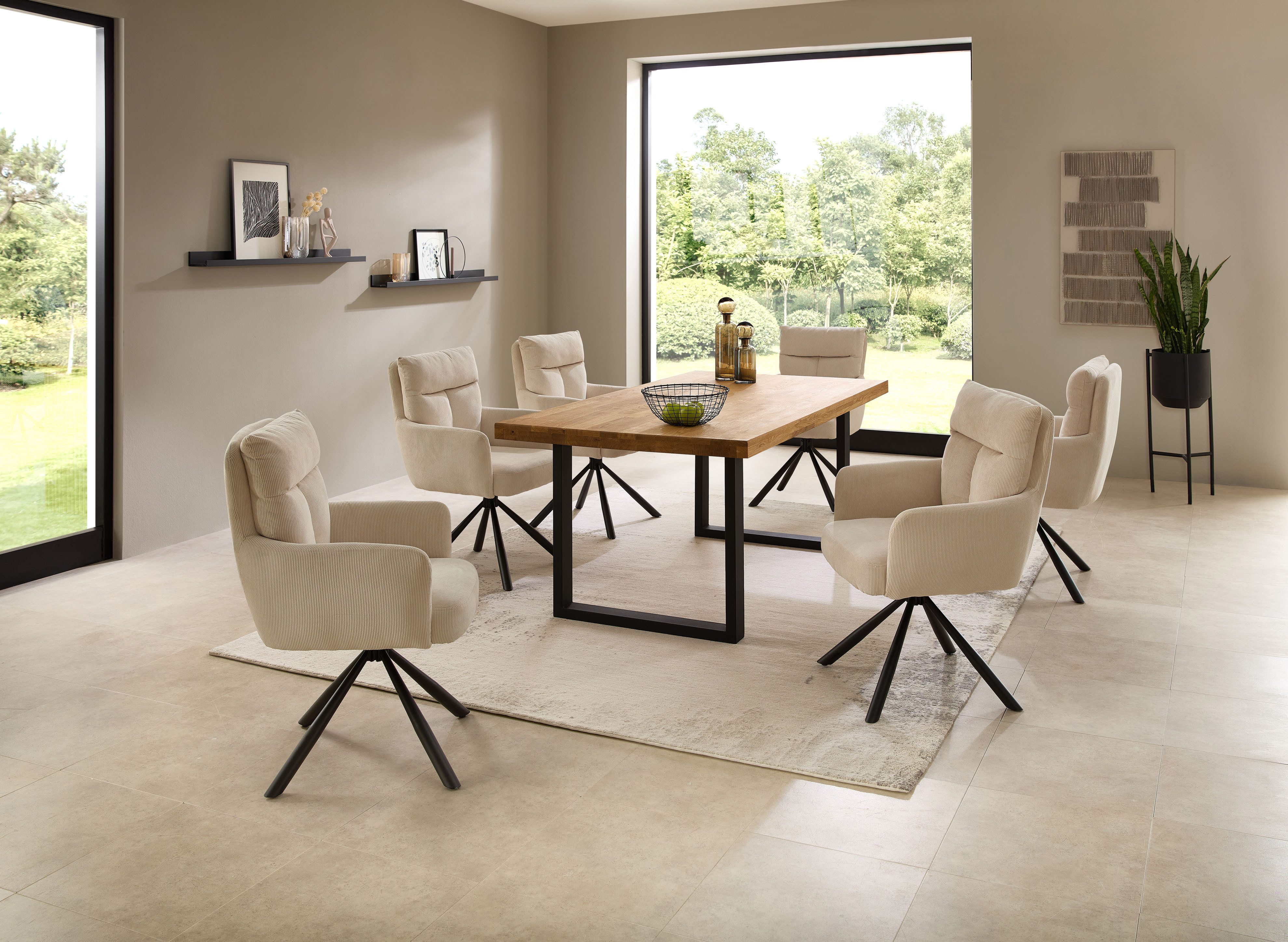 Stolkom Eettafel Chris eettafel eik massief hout, BxHxD 110x47x70 cm