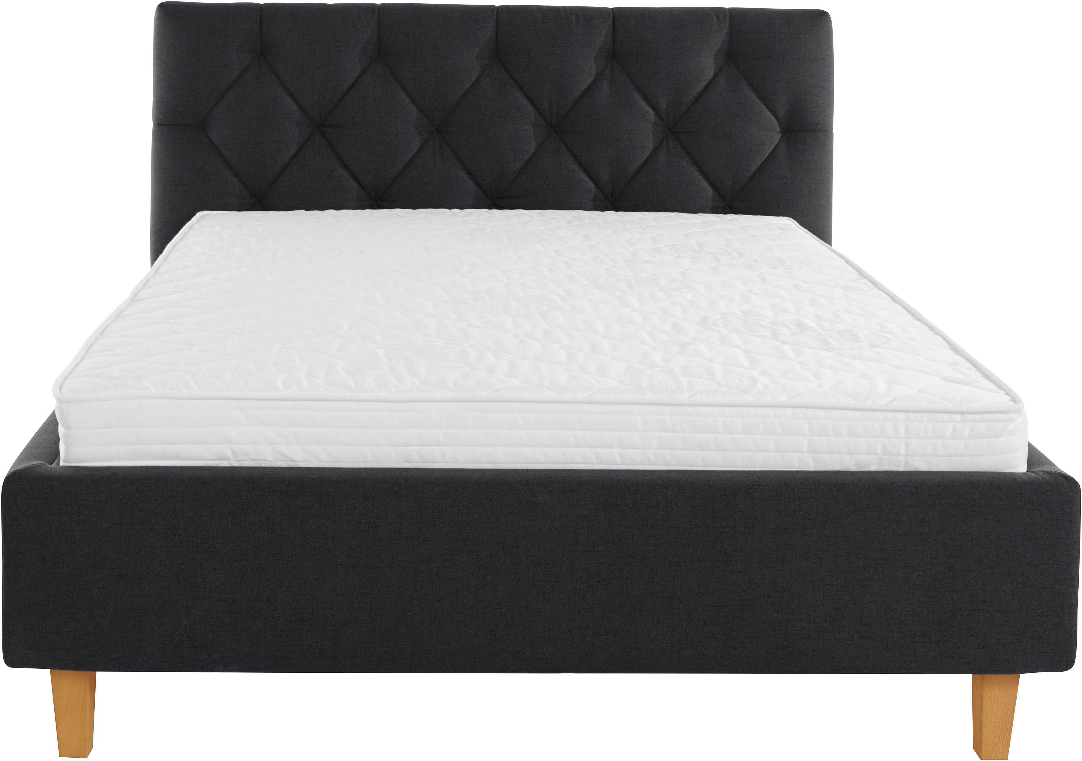 Guido Maria Kretschmer Home&Living Gestoffeerd bed Sunley 100 Kruisstiksel, hoofdbordhoogte 102 cm, zonder of met matras/lattenbodem