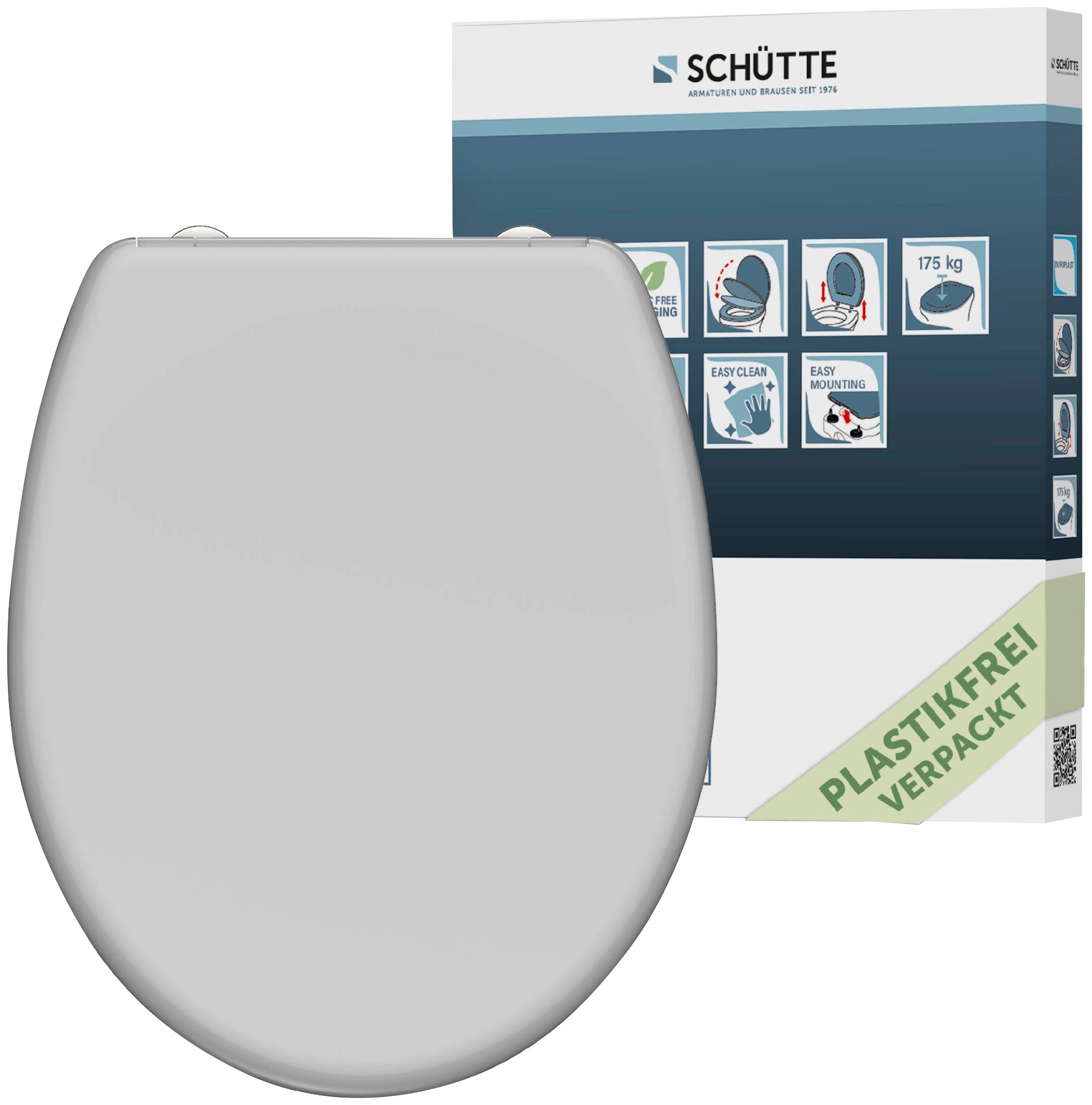 Schütte Toiletzitting met softclosemechanisme en snelsluiting wc-brillen grijs