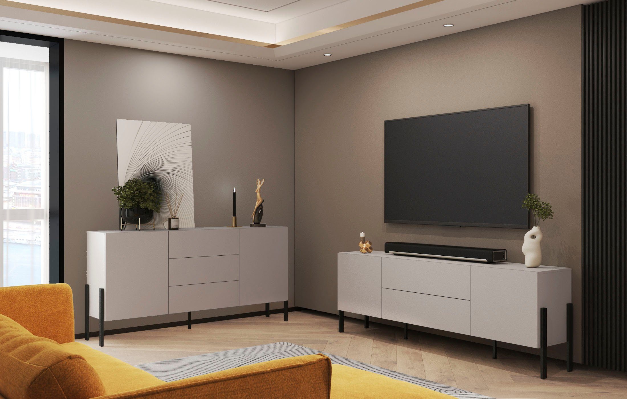 INOSIGN Dressoir Jukon, breedte 150 of 180 cm, moderne grepless commode